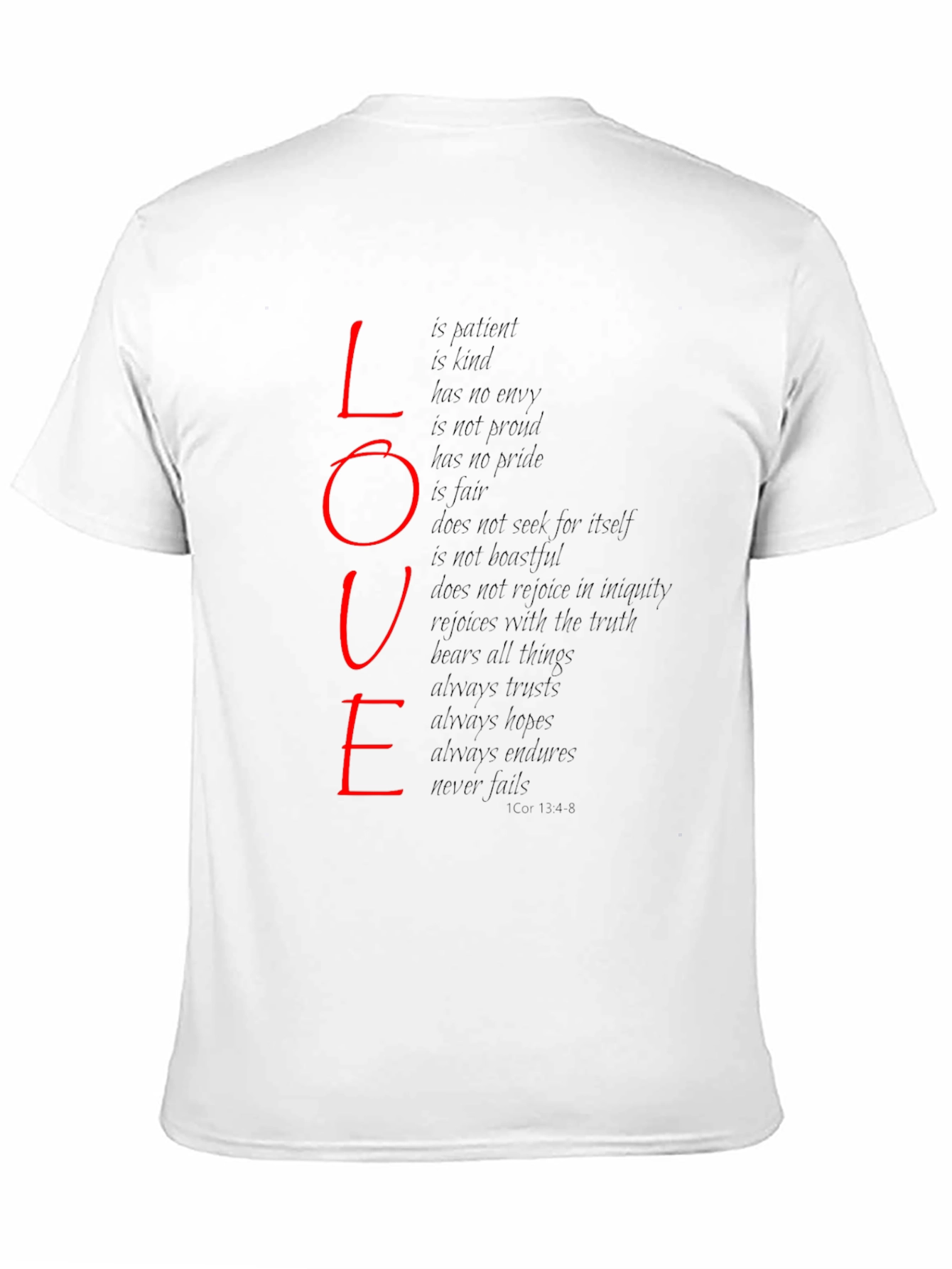 Black Love Scripture Print T-Shirt - Black view 11