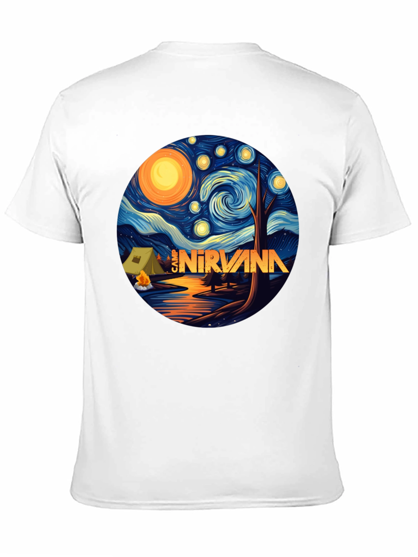 Black Camp Nirvana Starry Night T-Shirt view 11