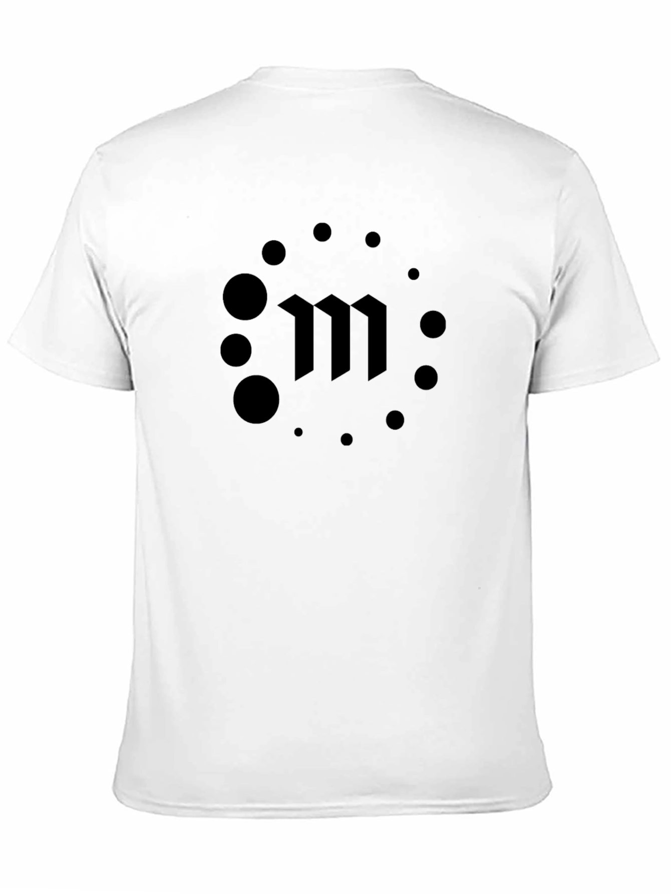 Black Men's Black T-Shirt with Modern 'M' Logo view 11