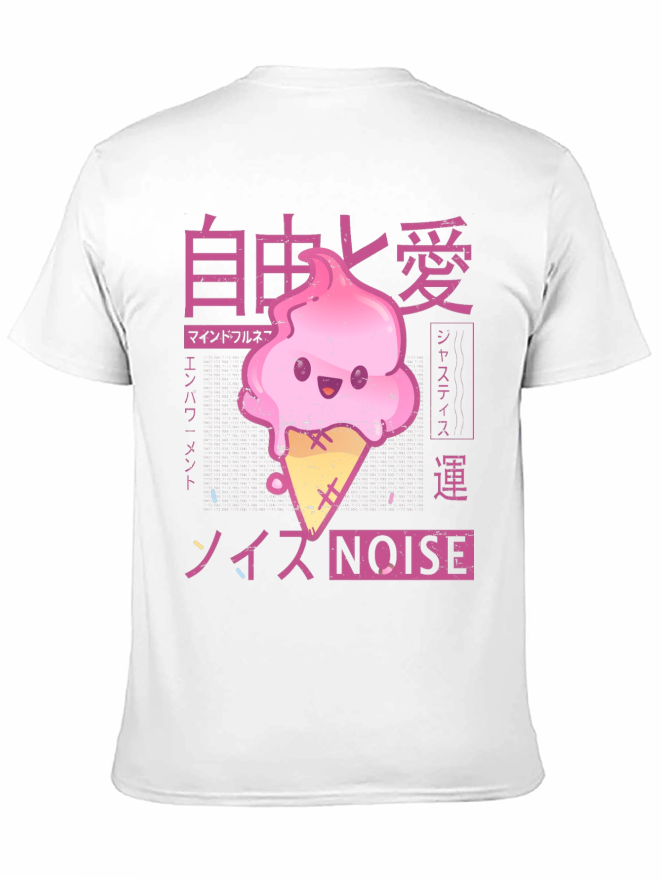 Black Kawaii Ice Cream Anime Graphic T-Shirt view 11