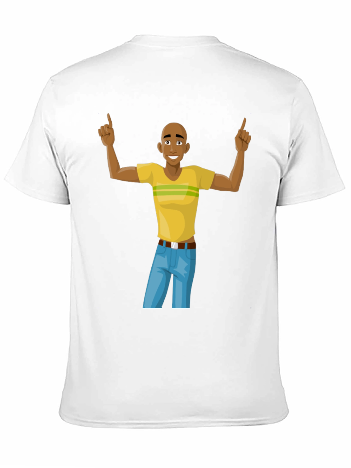 Black Cartoon Man Graphic T-Shirt - Black Cotton Tee view 11