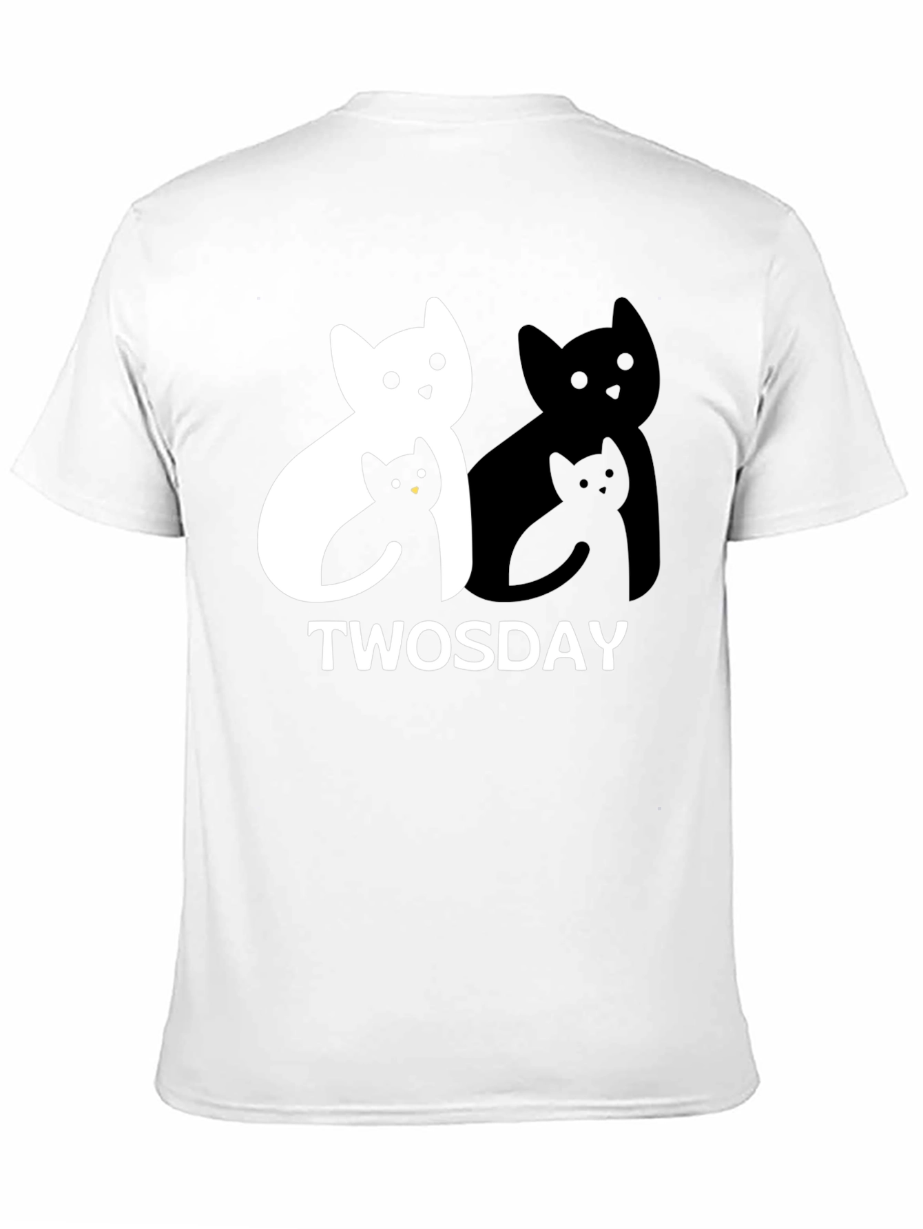 Black Twosday Cat T-Shirt - Black Graphic Tee view 11