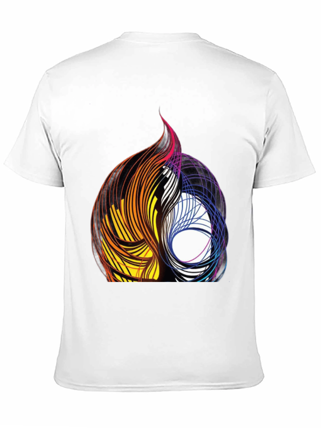 Black Abstract Swirl Graphic Black Tee view 11