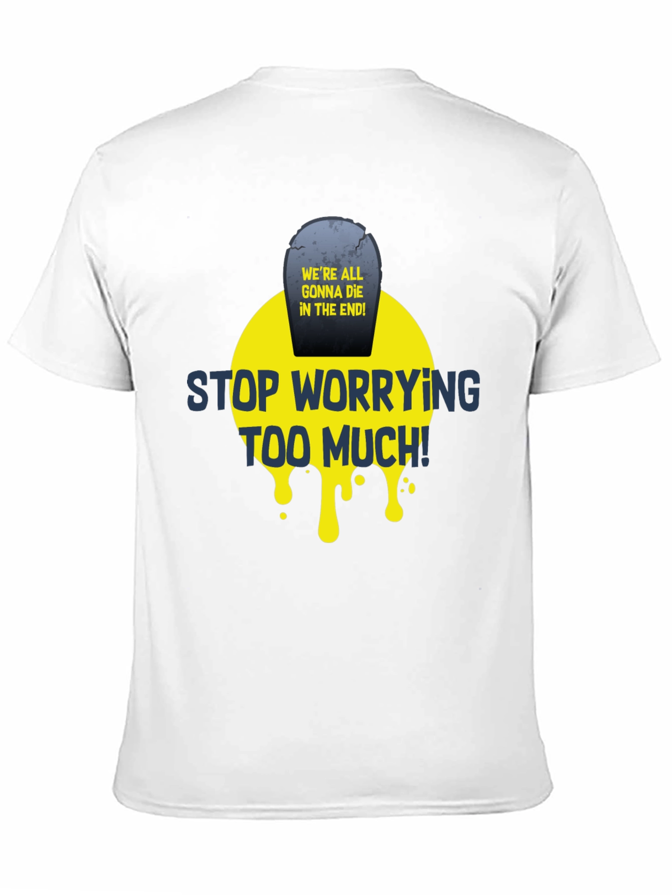 Black Stop Worrying T-Shirt - Funny Graphic Tee view 11