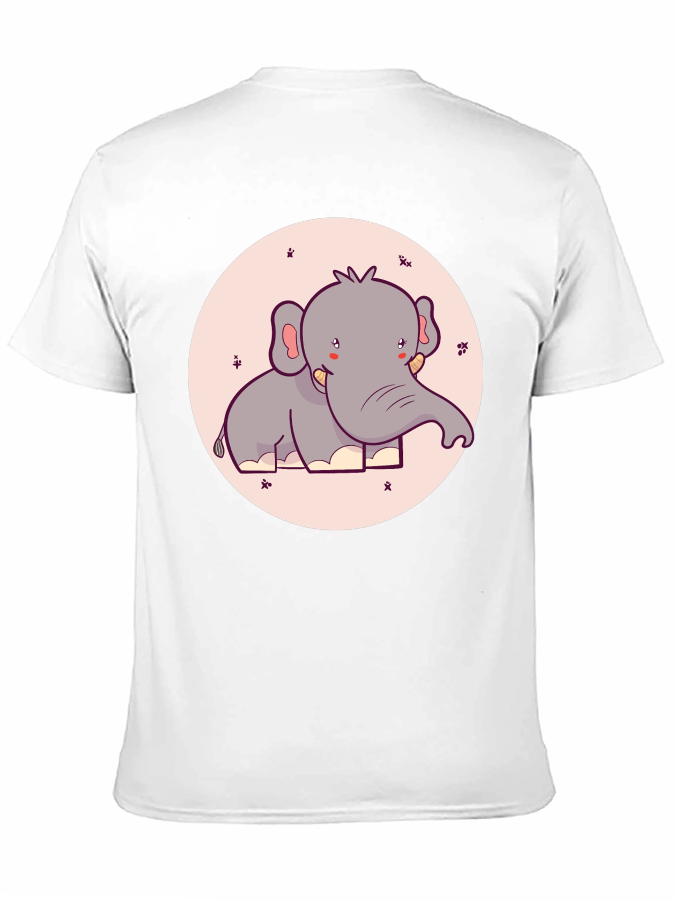 Black Cute Elephant Graphic Tee - Black Cotton T-Shirt view 11