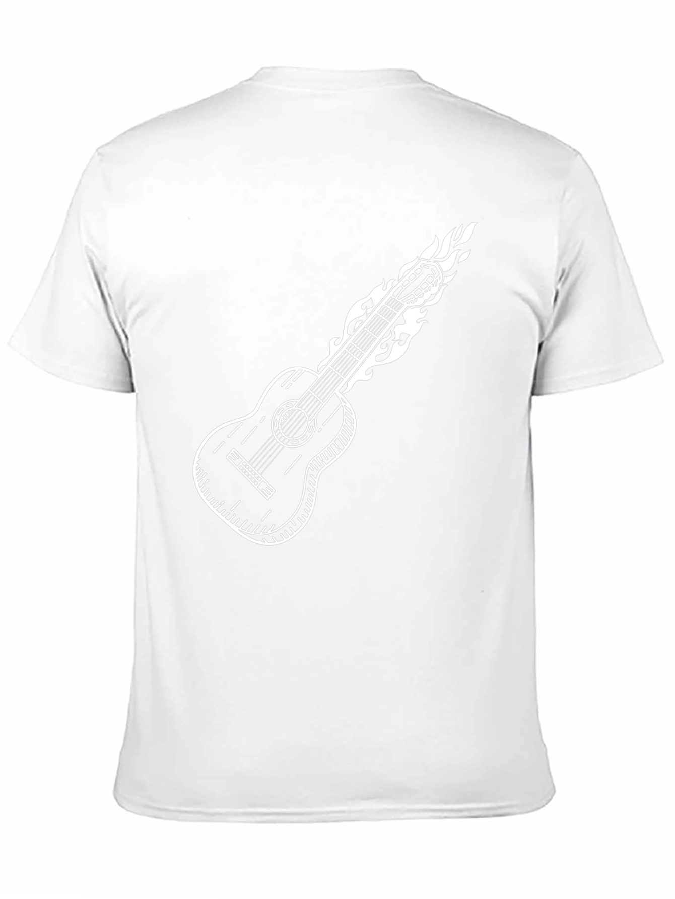 Black Flaming Guitar T-Shirt - Classic Black Cotton Tee view 11