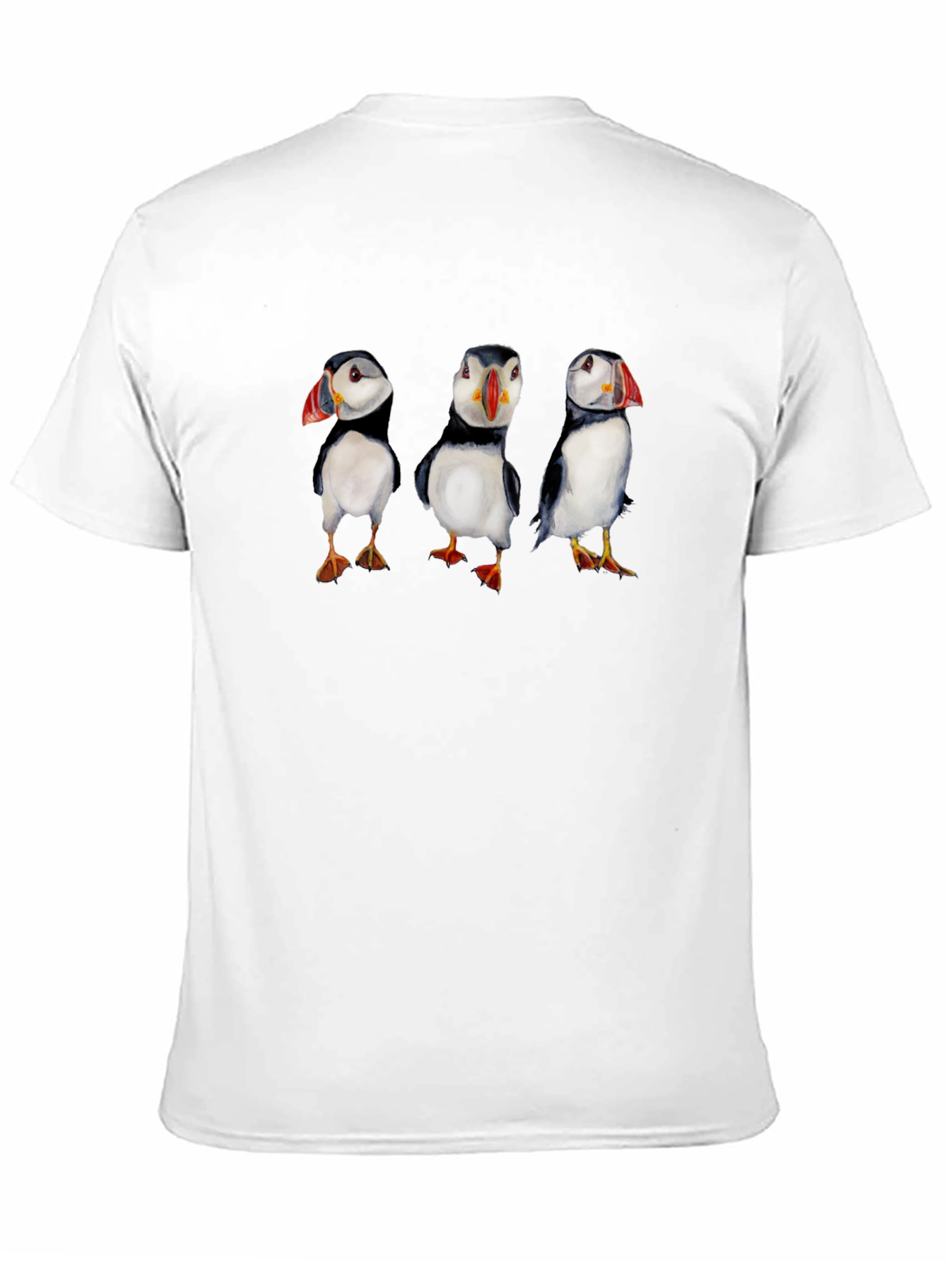 Black Puffin Print Black T-Shirt view 11