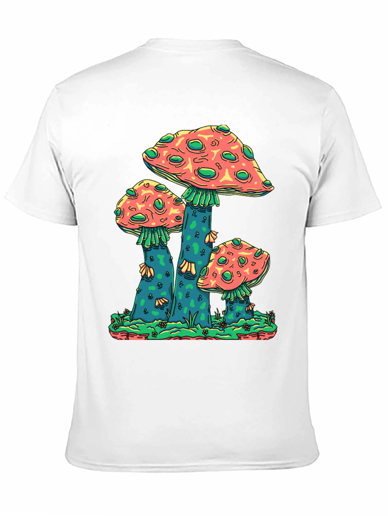 Black Mushroom Graphic Print Crew Neck T-Shirt view 11