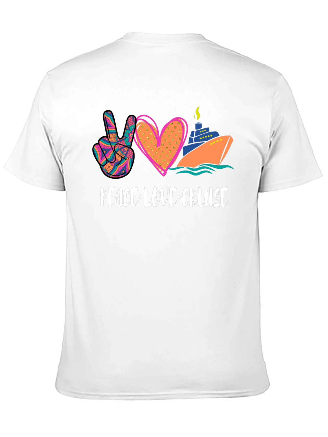 Black Peace Love Cruise Graphic T-Shirt view 11