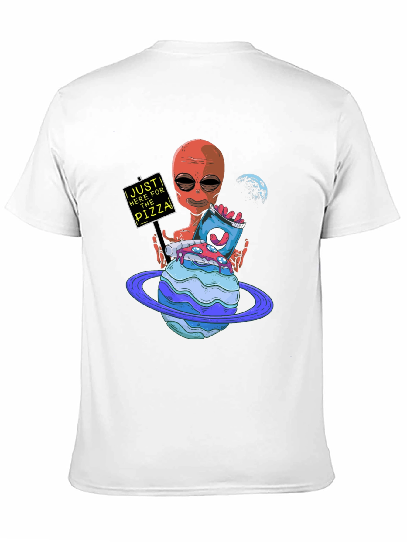 Black Alien Pizza Lover Graphic Tee view 11