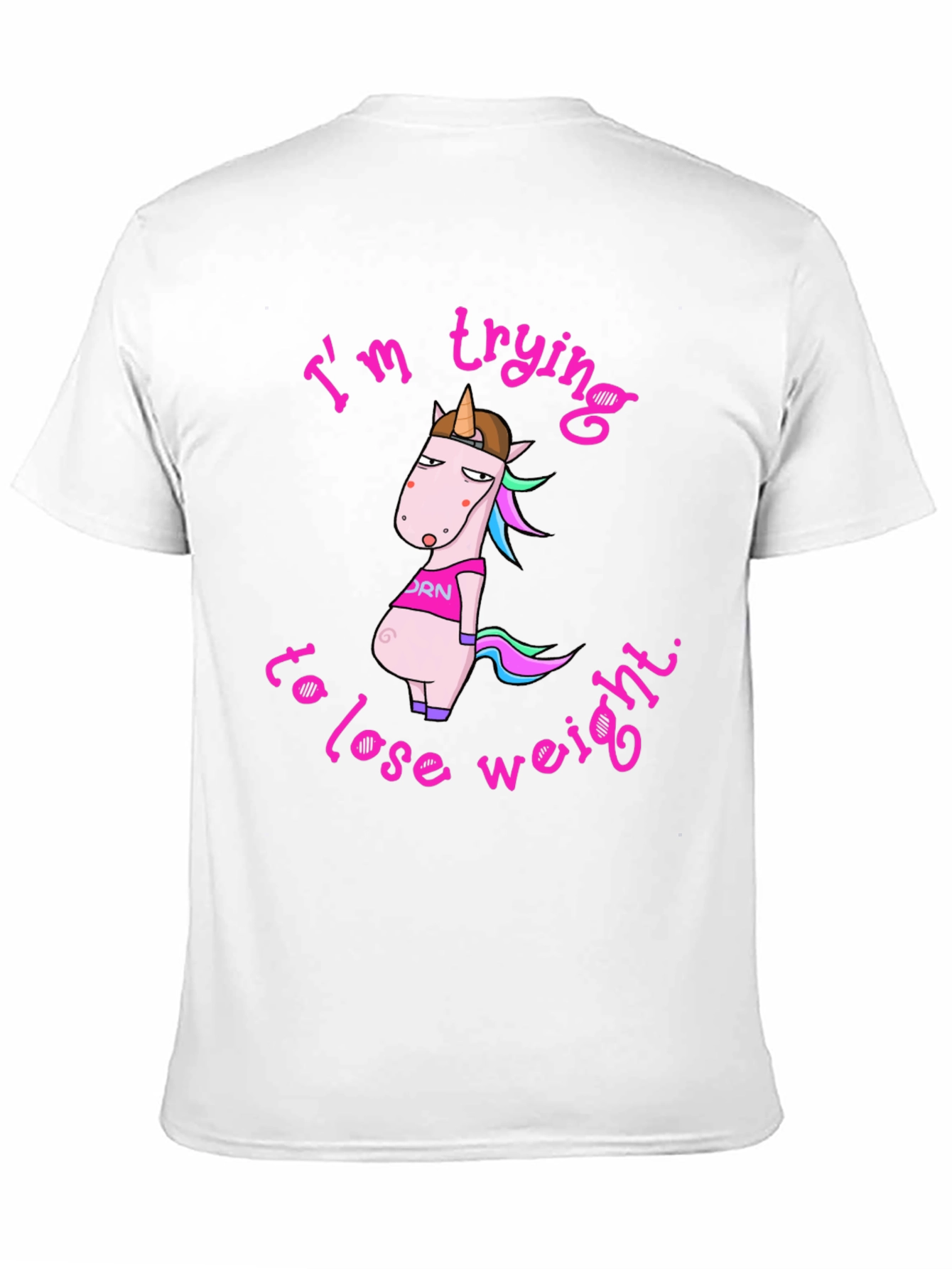 Black Funny Unicorn Weight Loss Graphic Tee view 11