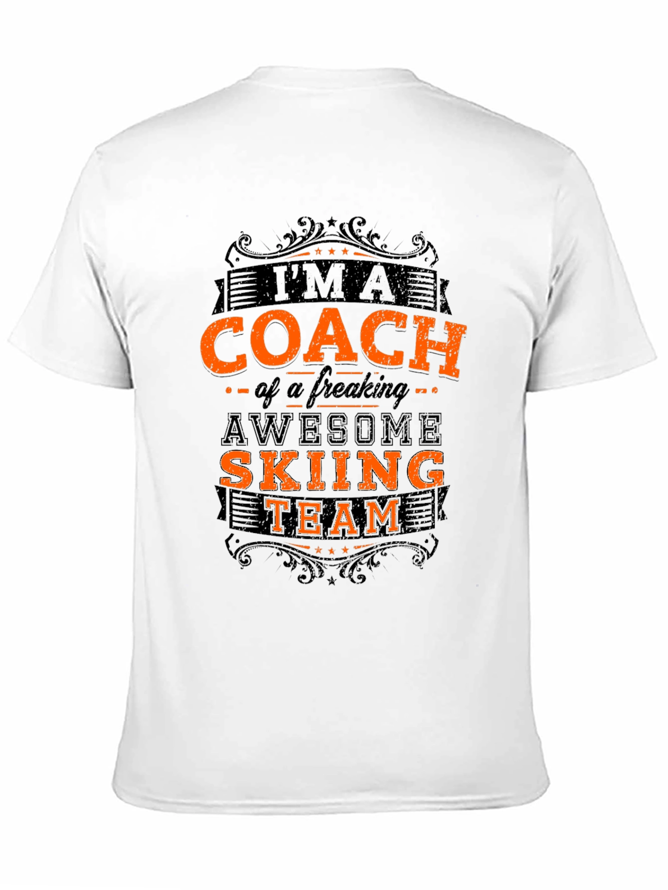 Black Coach Awesome Skiing Team Black Graphic T-Shirt view 11