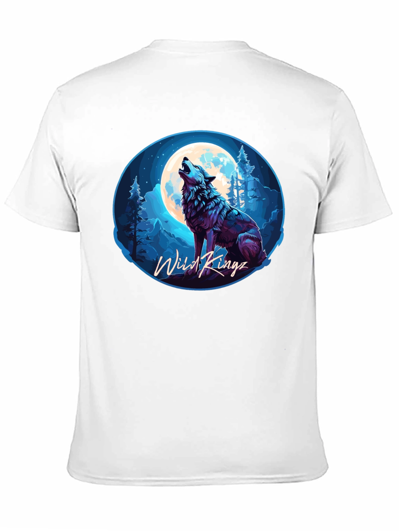 Black Wild Kingz Wolf Moon T-Shirt - Black view 11