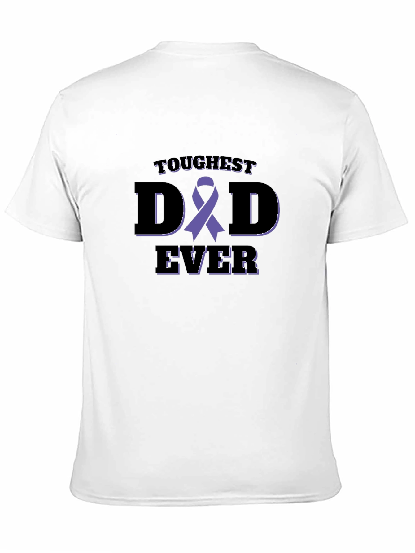 Black Toughest Dad Ever Awareness Ribbon Black T-Shirt view 11