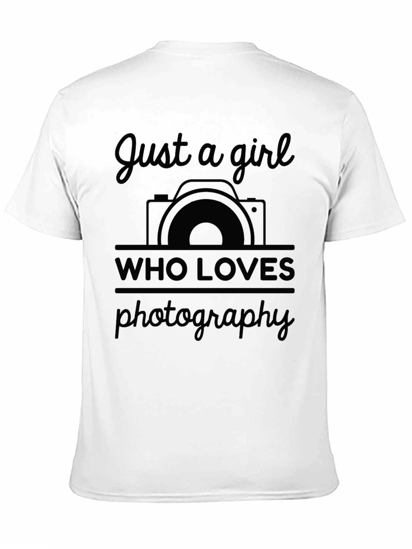 Black Just a Girl Who Loves Photography T-Shirt view 11