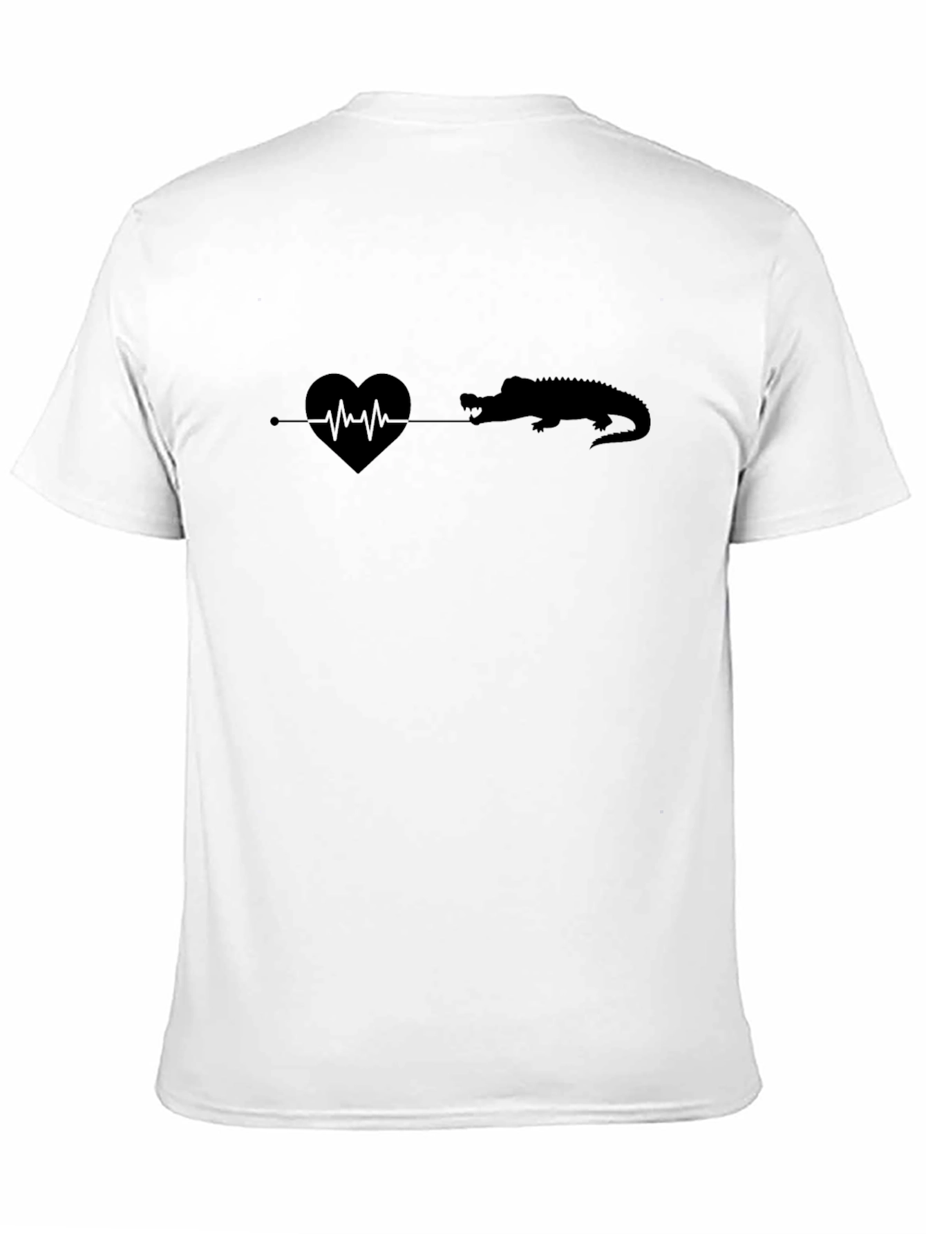 Black Alligator Heartbeat Graphic Tee - Black Cotton view 11
