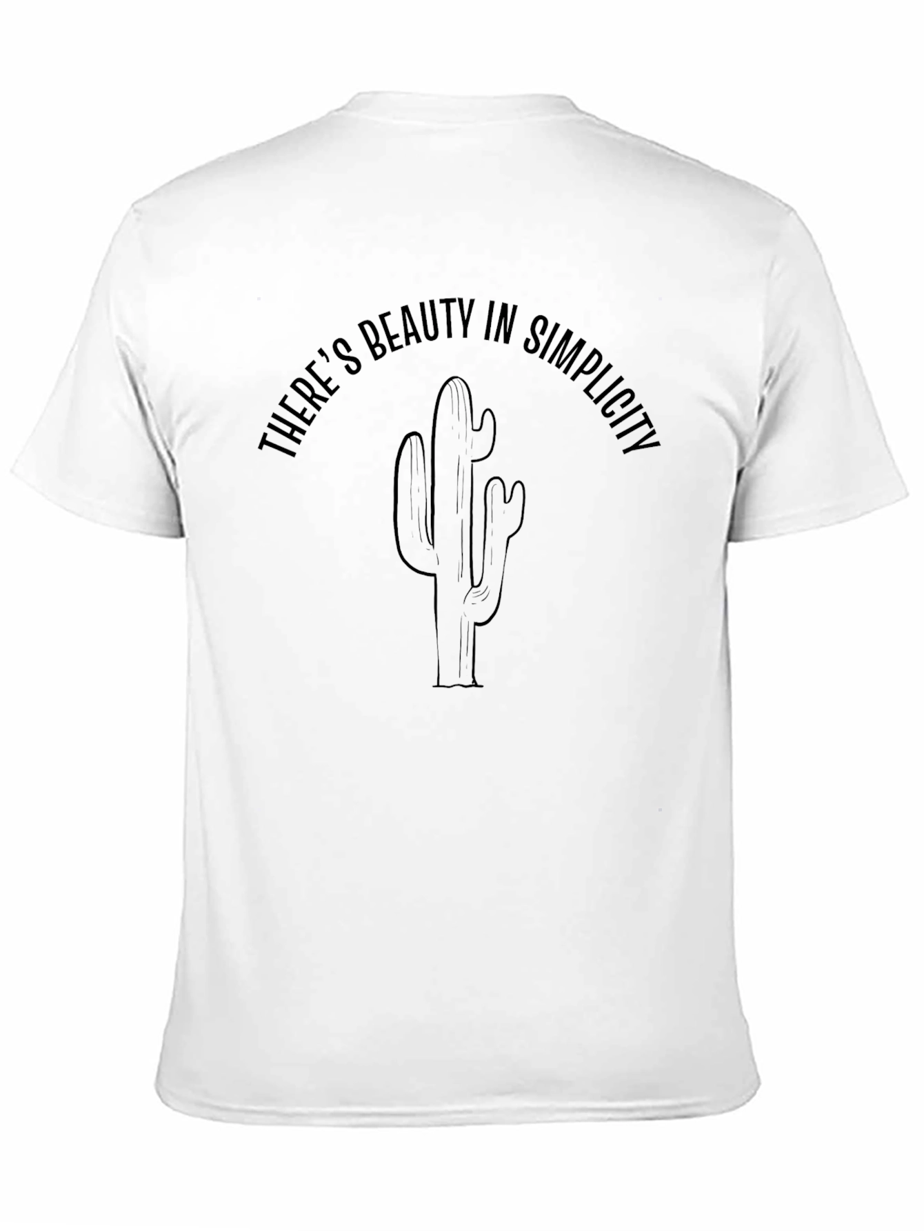 Black Simplicity Cactus Graphic Tee - Soft Cotton Blend view 11