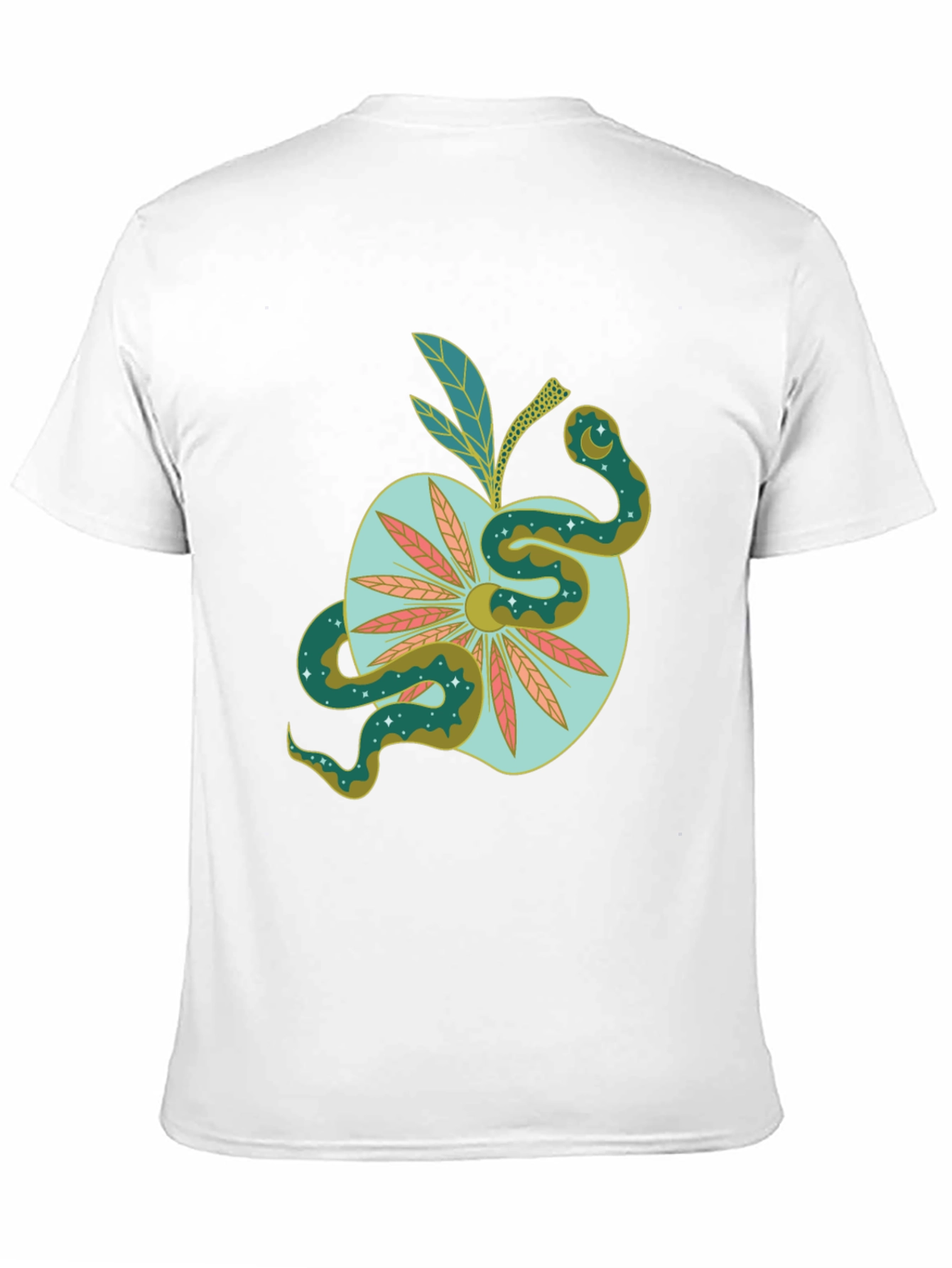 Black Serpent Apple Graphic Tee - Unique Design, Stylish Black T-Shirt view 11