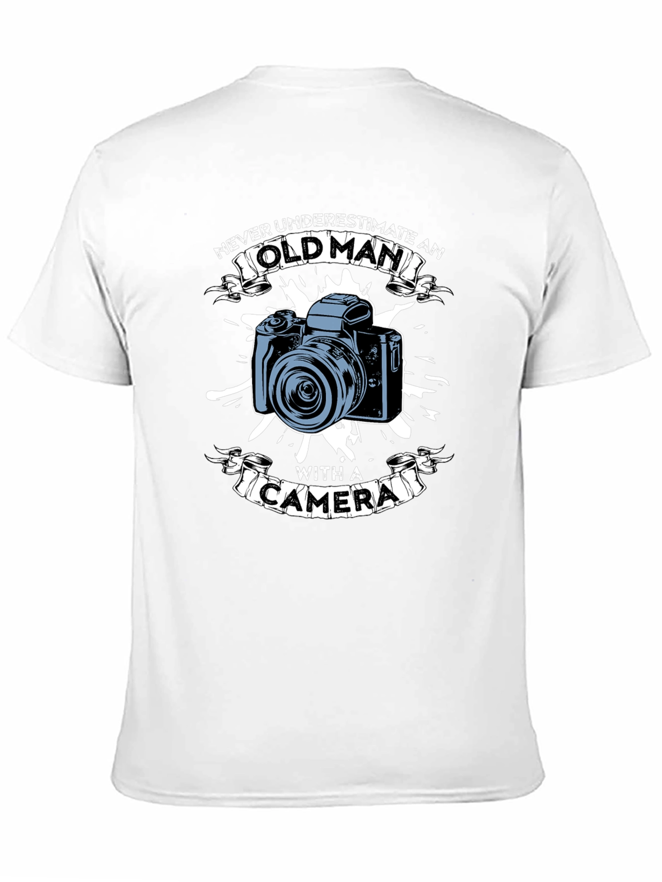Black Old Man Camera Graphic Tee - Photography Lover Gift view 11
