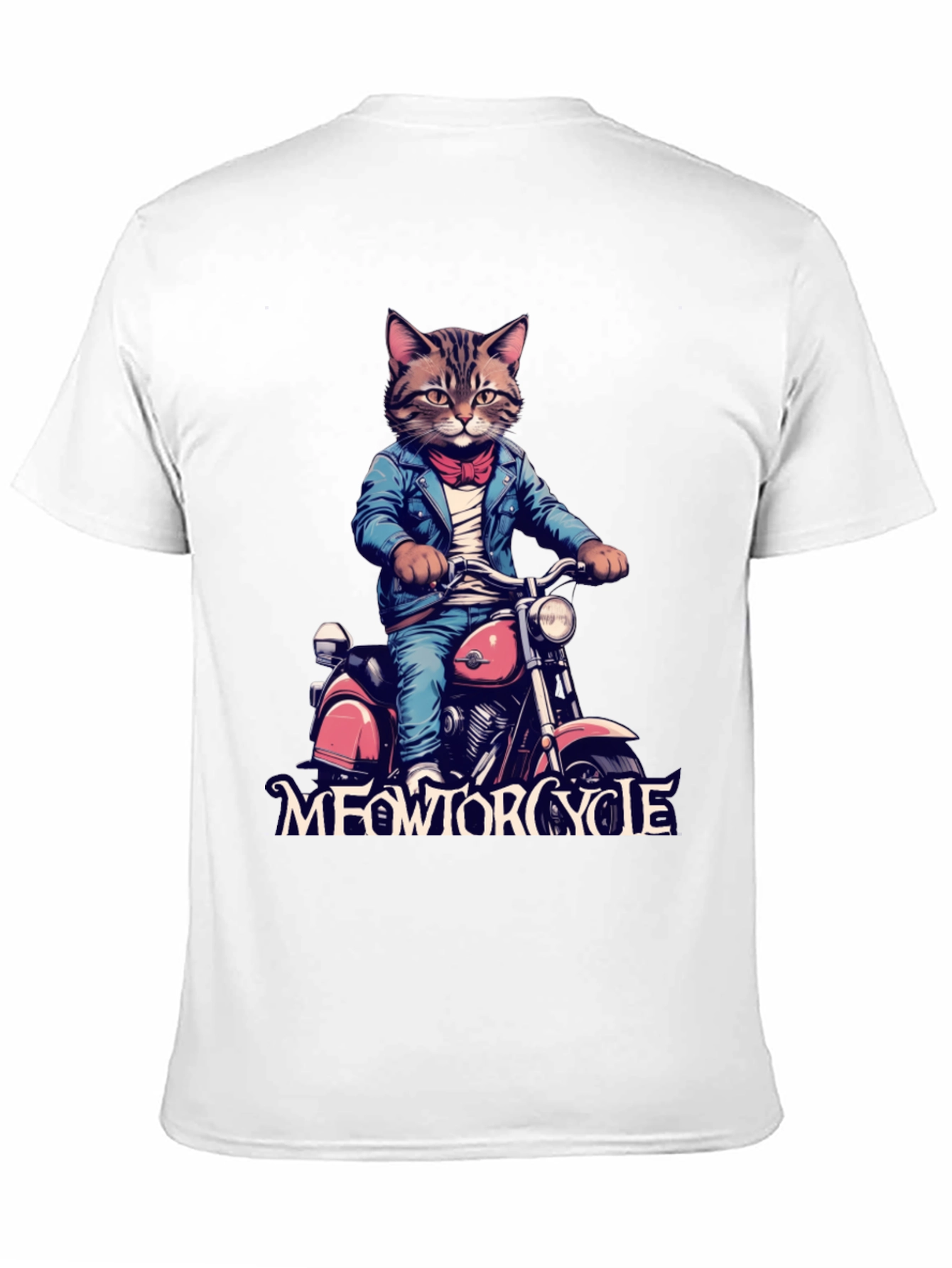 Black Meowtorcycle Cat T-Shirt view 11