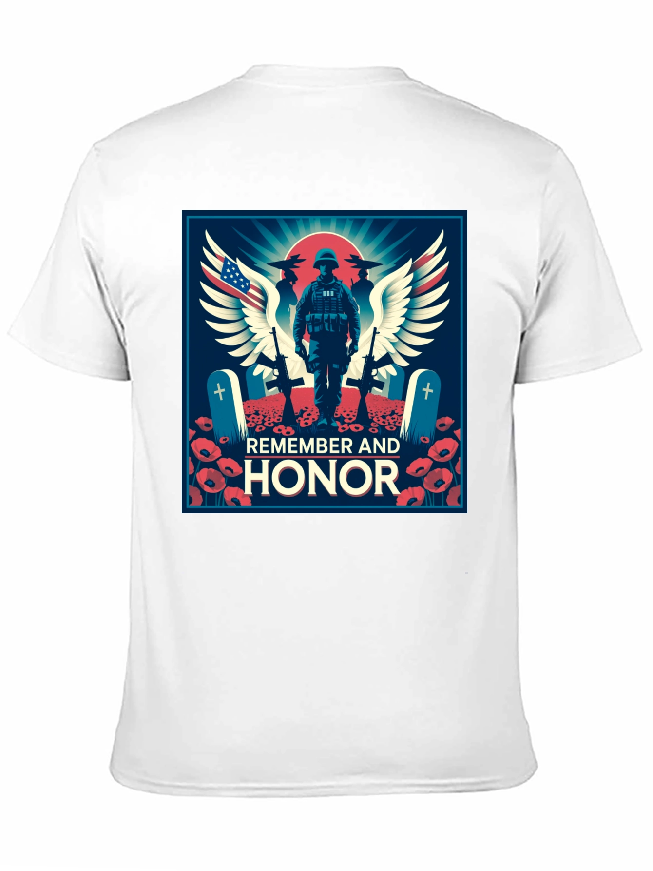 Black Remember & Honor T-Shirt, Patriotic Graphic Tee view 11