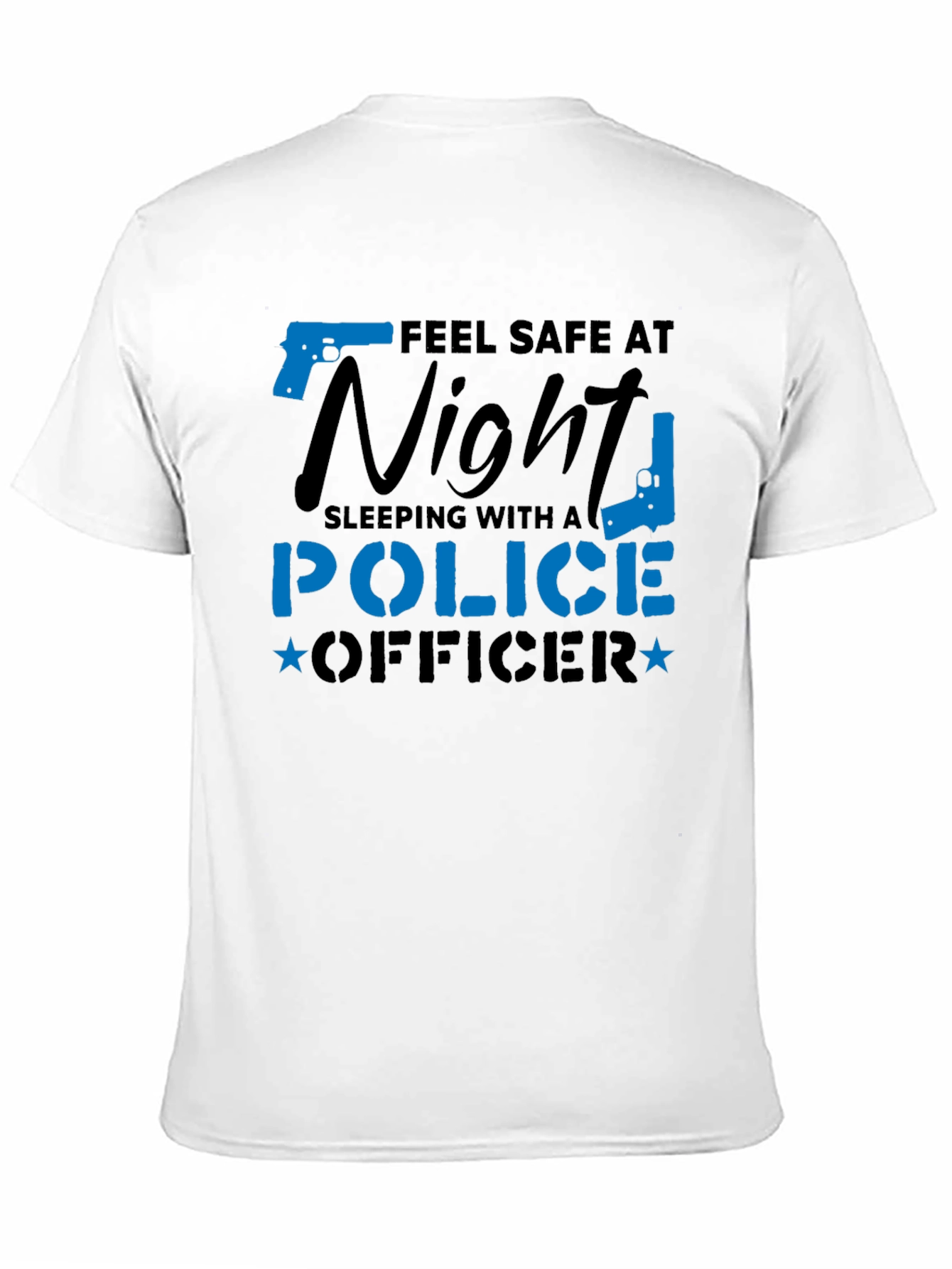 Black Feel Safe Police Officer Novelty Graphic Tee view 11