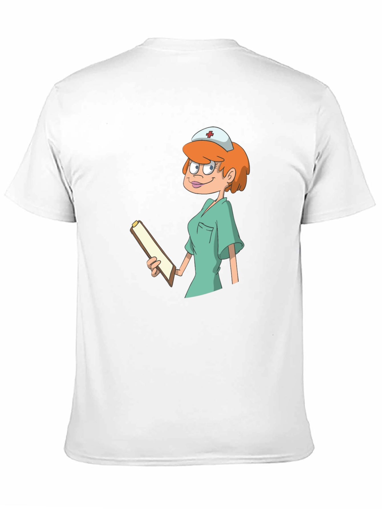 Black Cartoon Nurse Graphic Tee - Unisex Cotton T-Shirt view 11