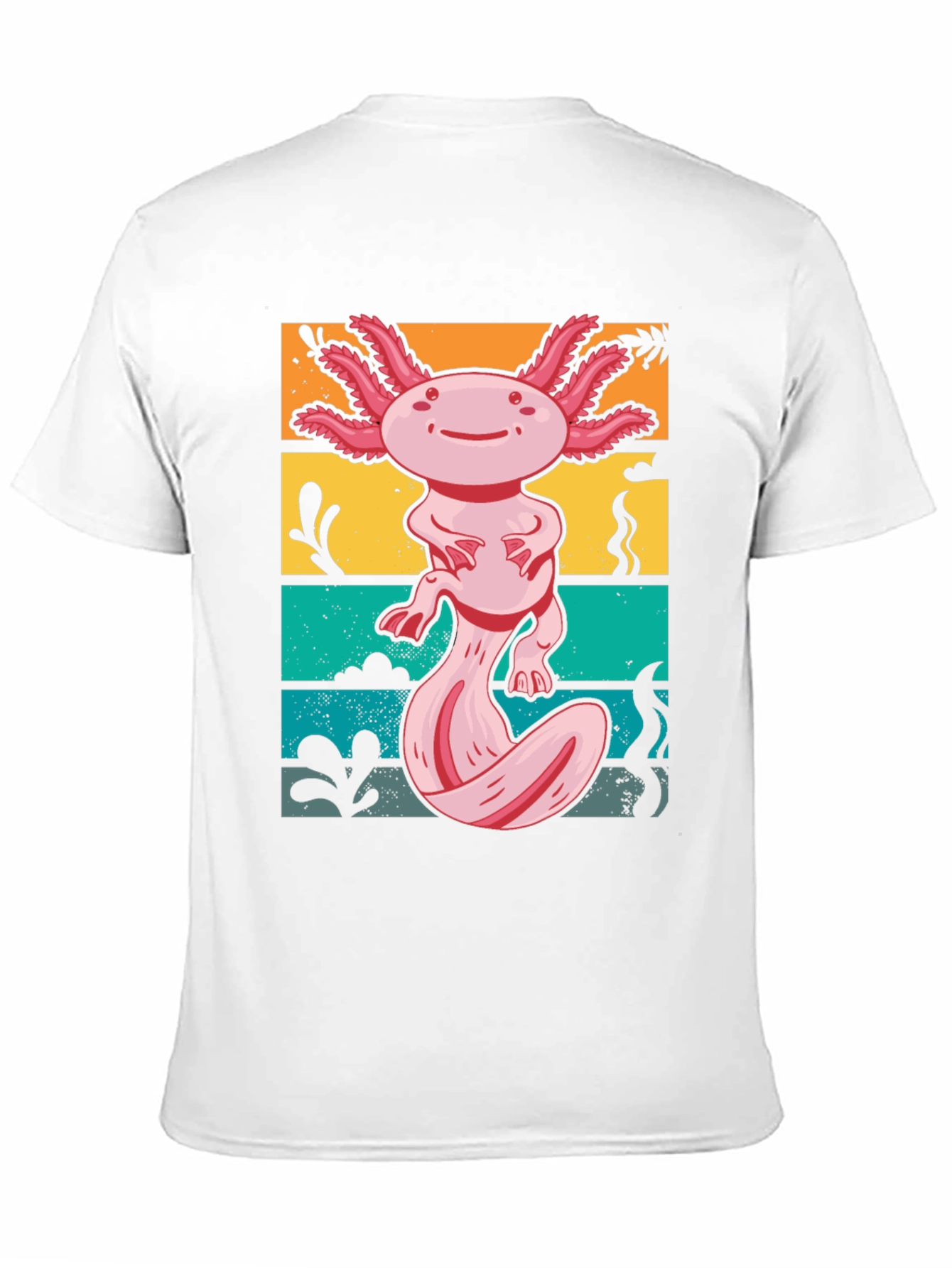 Black Axolotl Retro Graphic Tee - Men's Black T-Shirt view 11