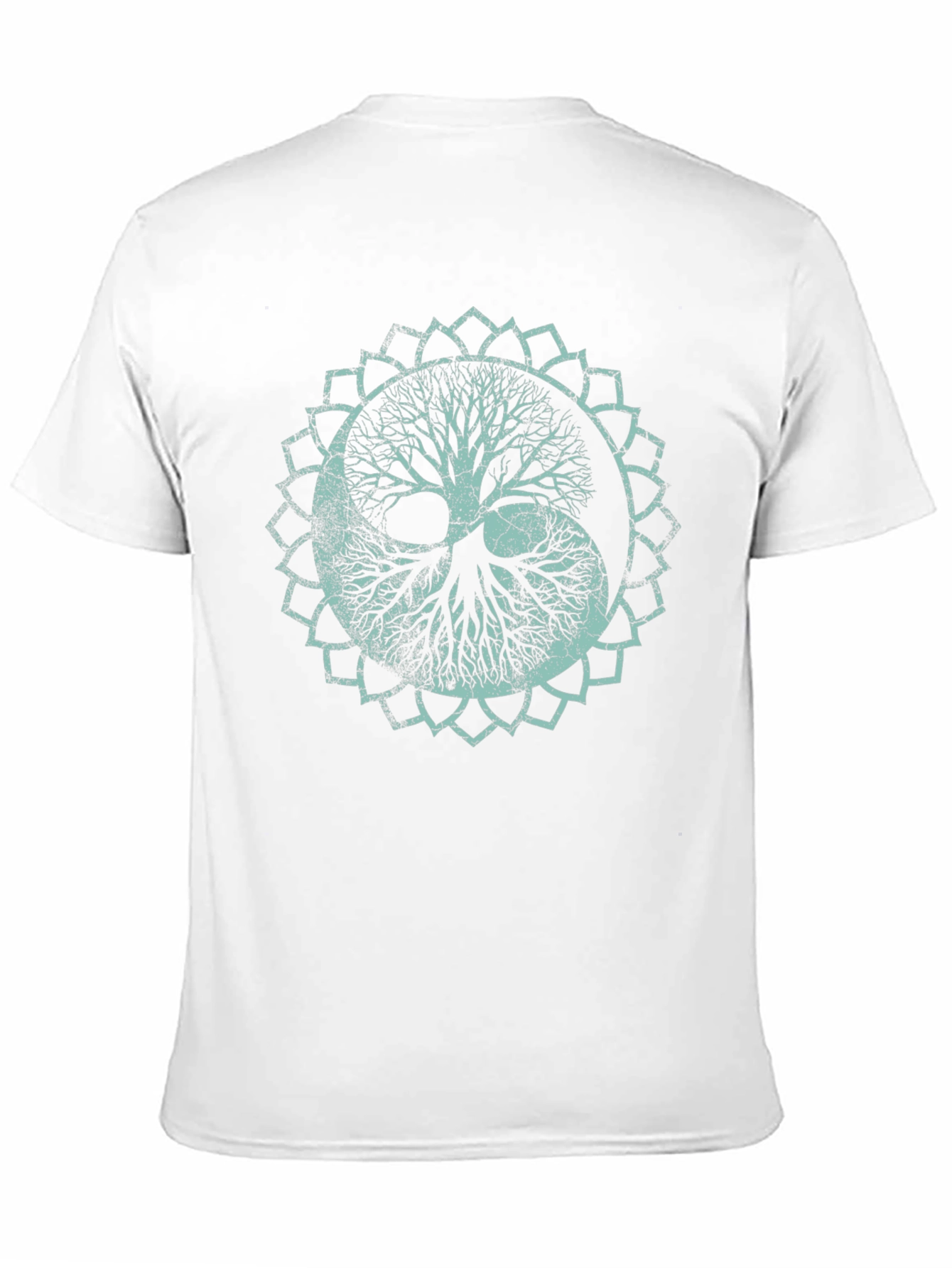 Black Yin Yang Tree Graphic Tee - Soft Black Cotton Shirt view 11