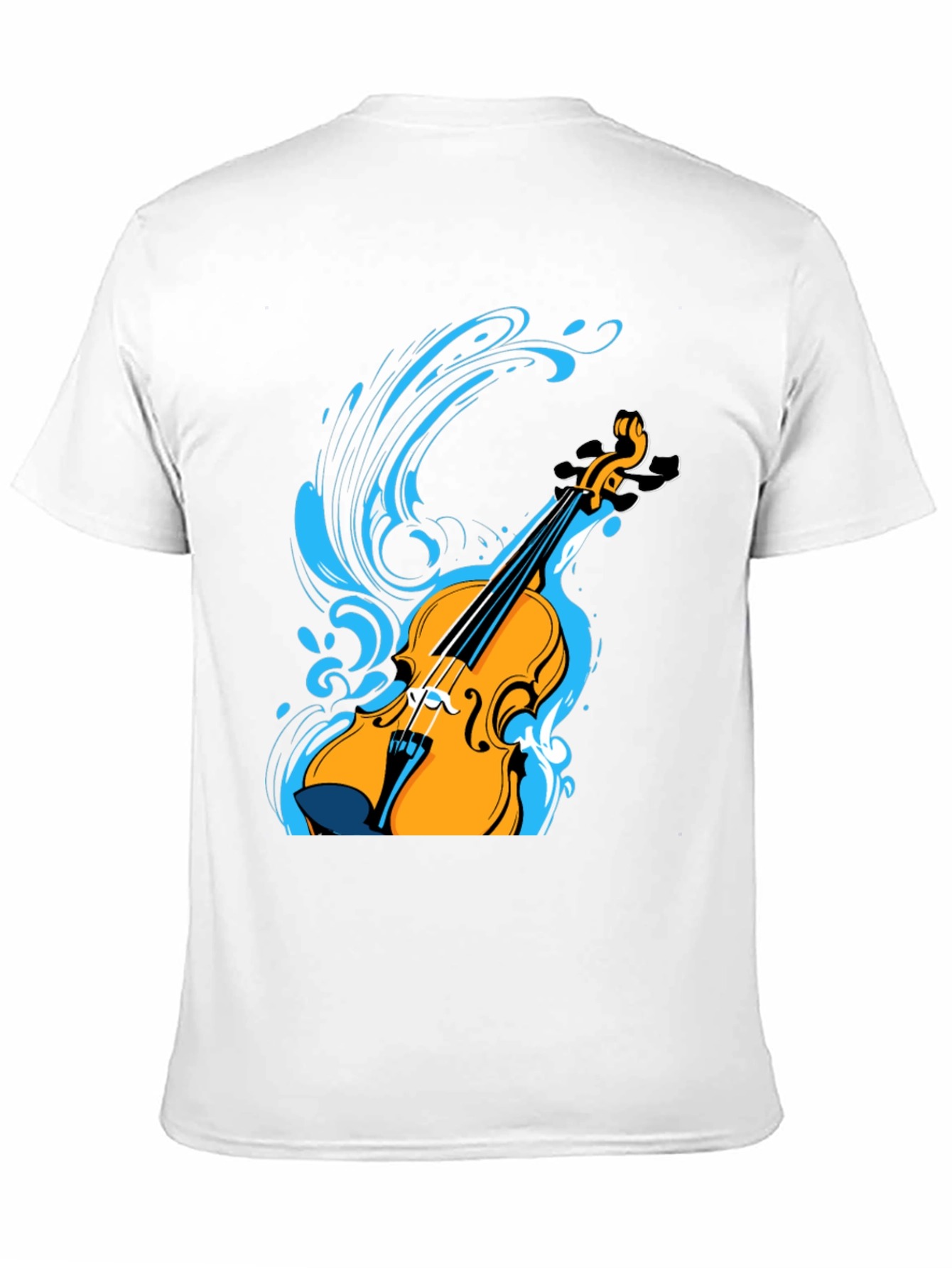 Black Violin Splash Graphic Tee - Black Cotton Blend Shirt view 11