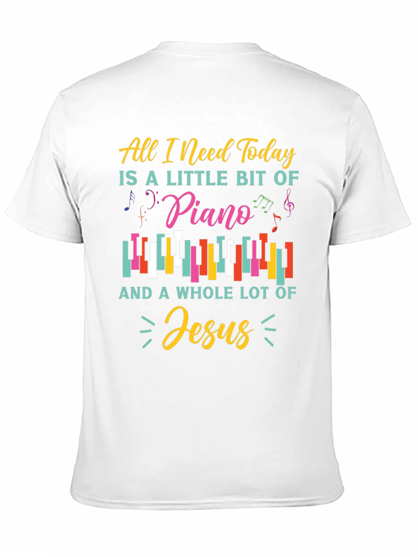 Black Piano and Jesus Graphic T-Shirt - Christian Music Lover Tee view 11
