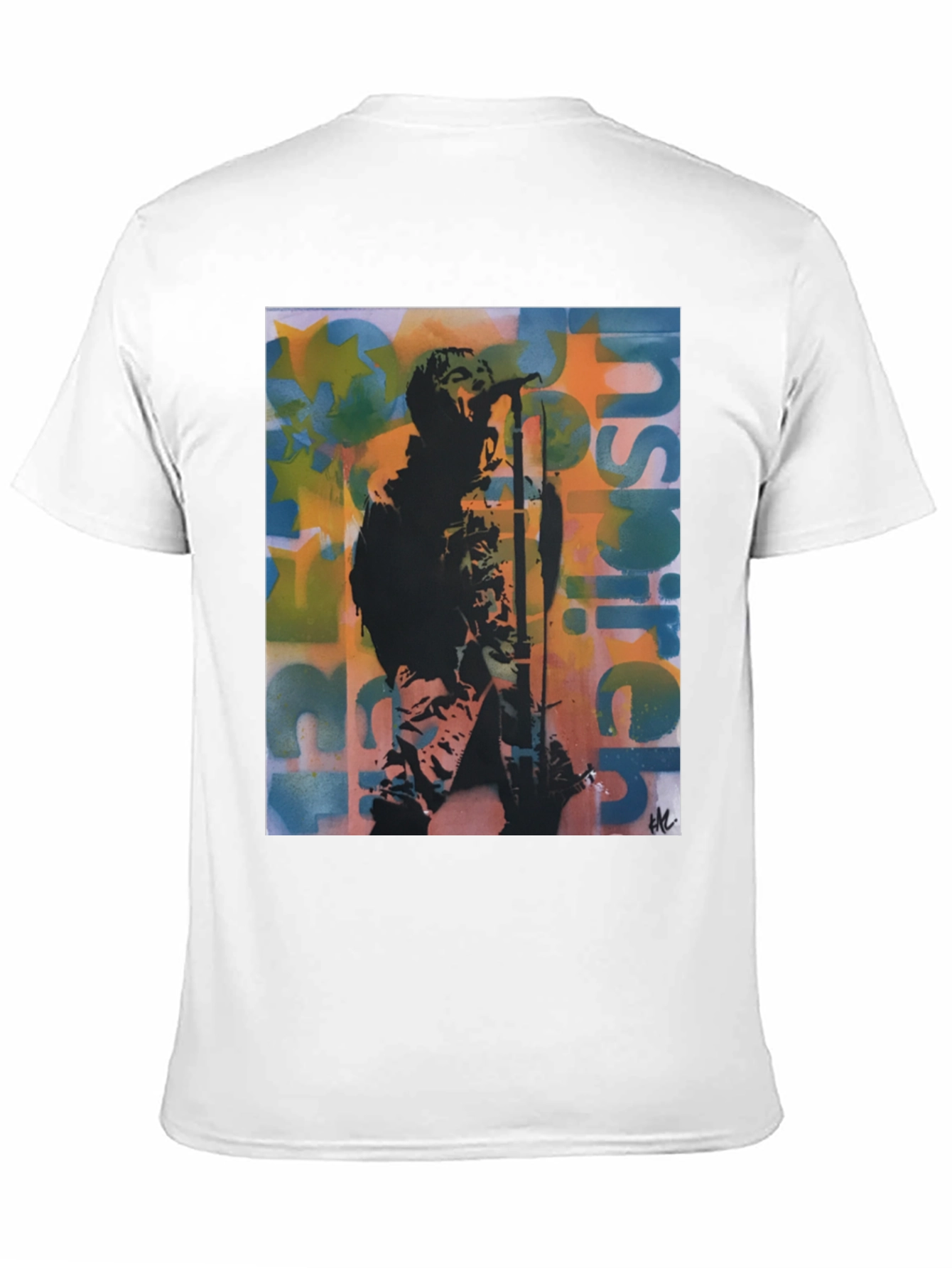 Black Indie Band Graphic Print Crew Neck T-Shirt view 11