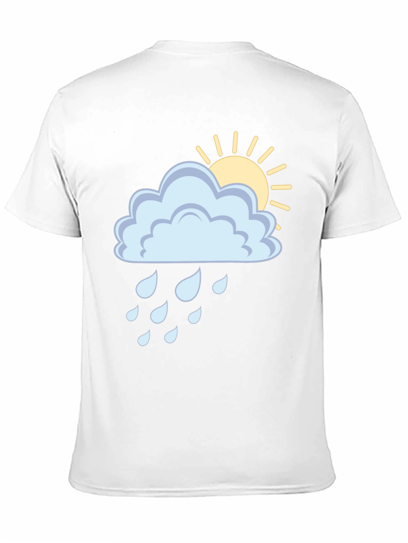 Black Cloud Rain Sun Graphic Tee - Black Unisex T-Shirt view 11