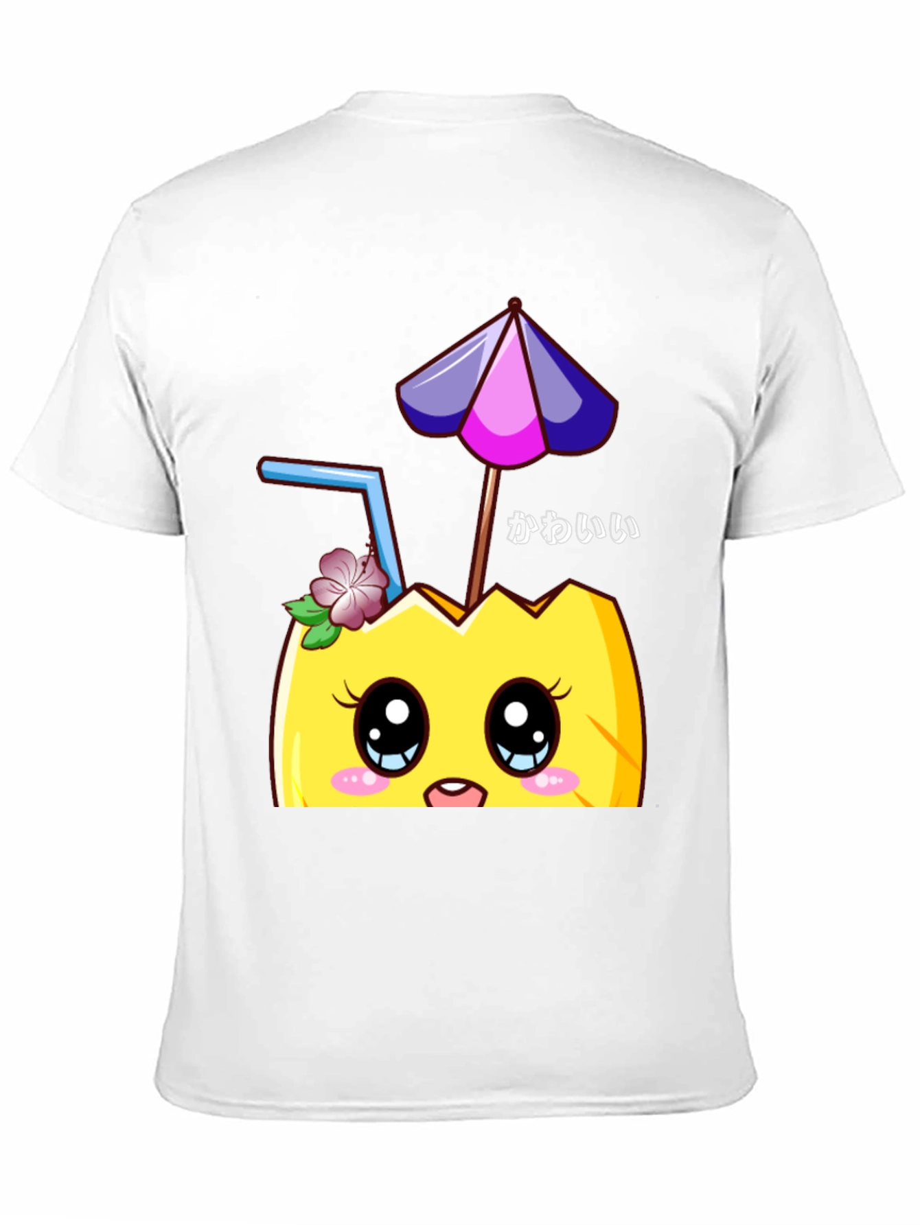 Black Kawaii Pineapple T-Shirt - Tropical Summer Vibes view 11