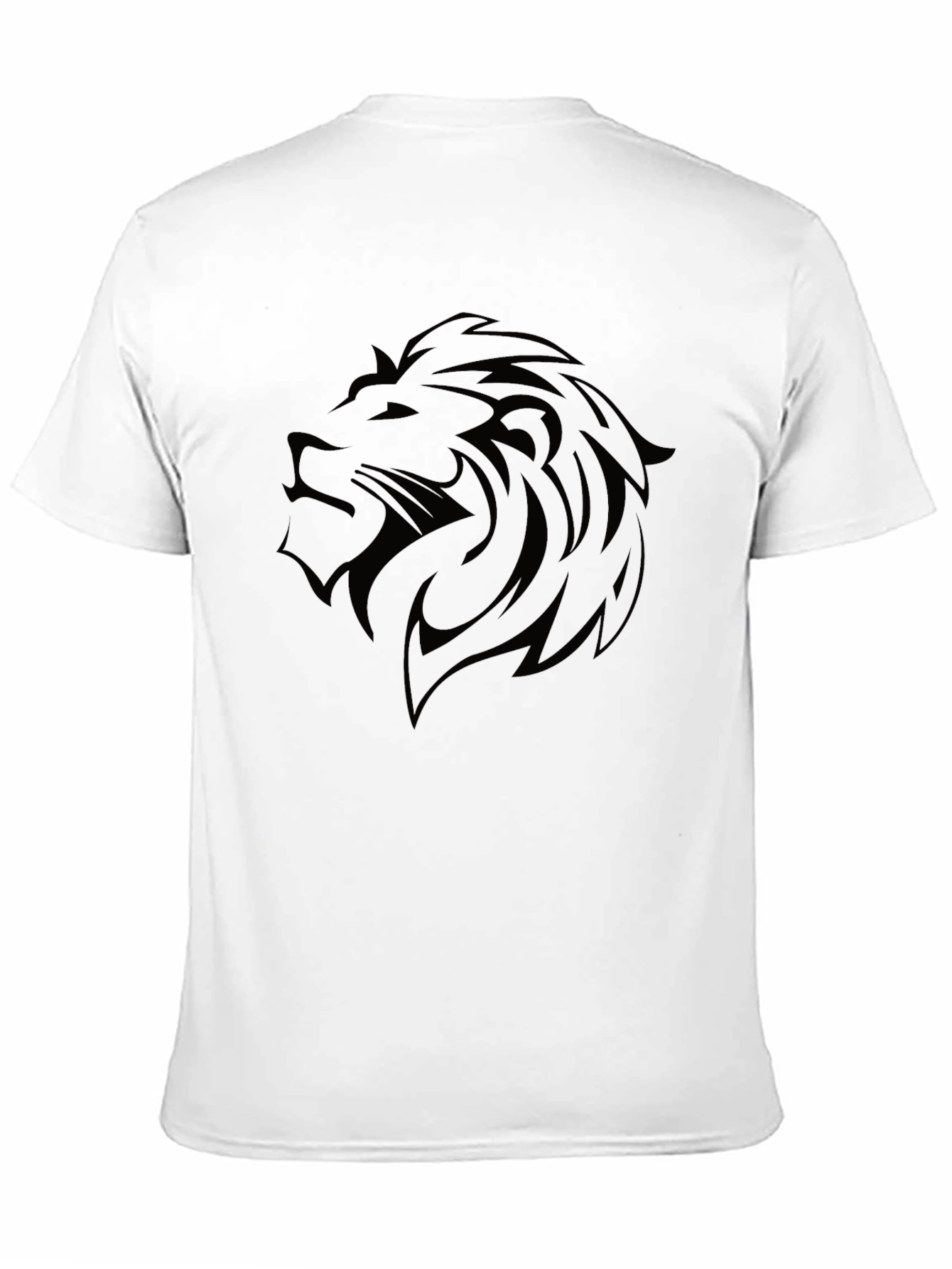Black Lion Head Graphic Black T-Shirt view 11