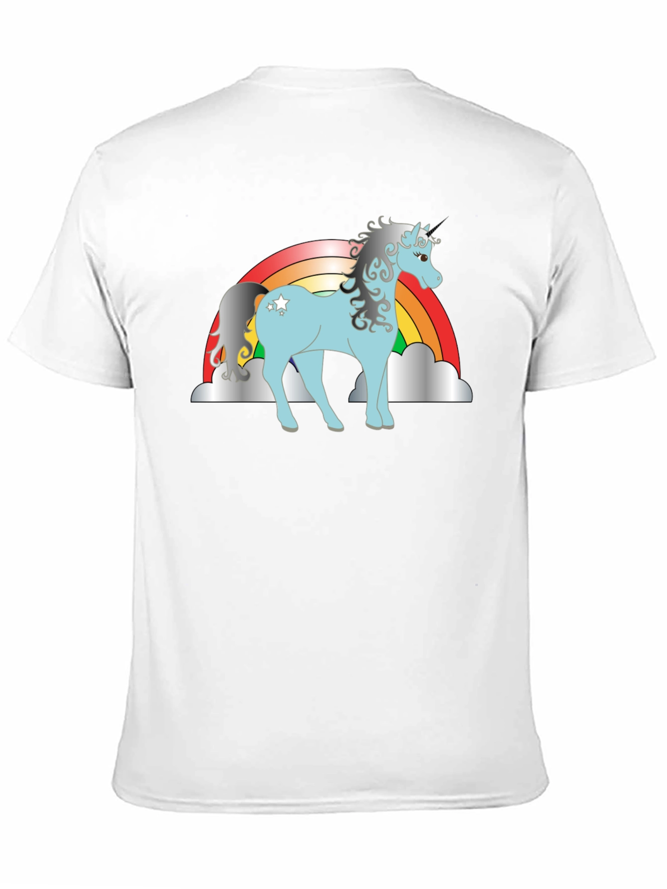 Black Rainbow Unicorn Graphic Tee - Black Cotton Shirt view 11