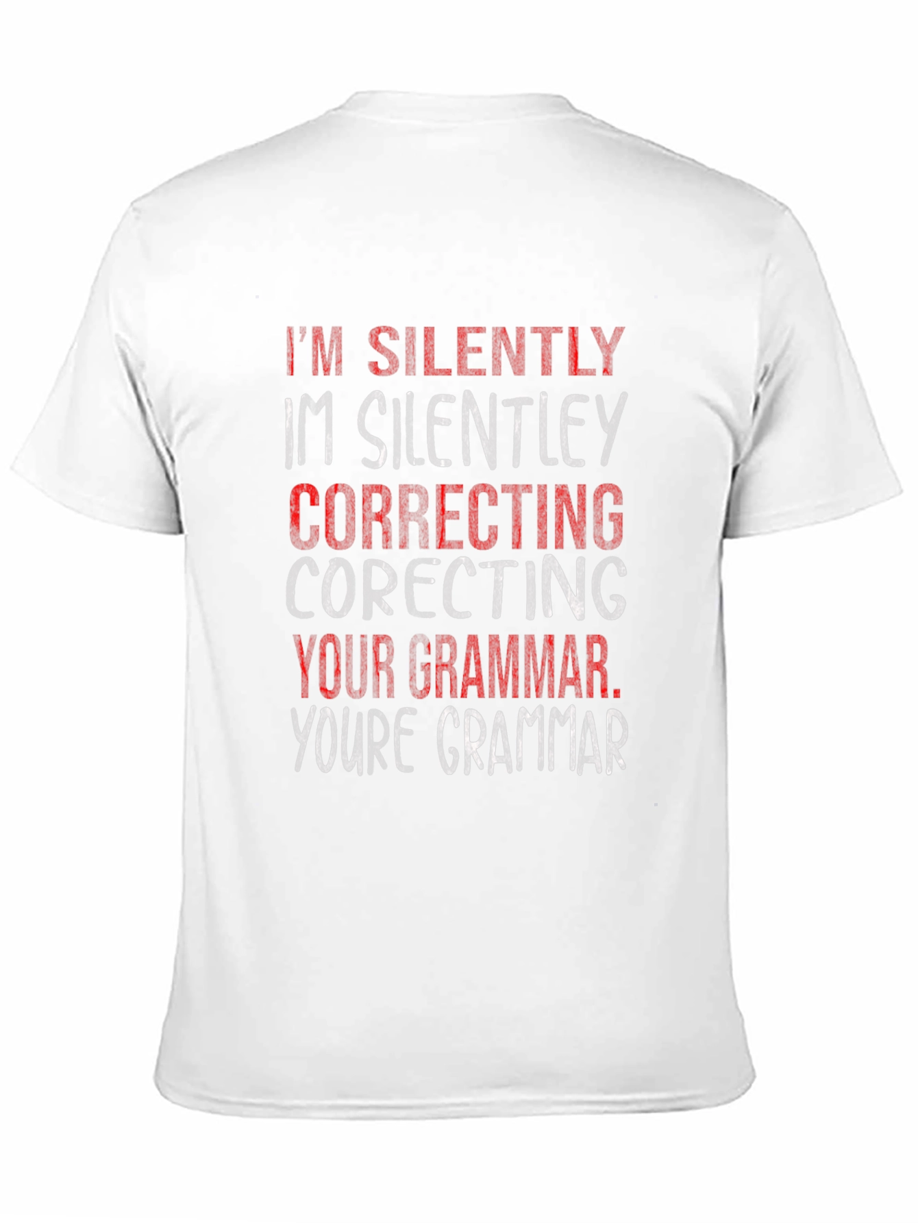 Black Silently Correcting Grammar Graphic Tee view 11