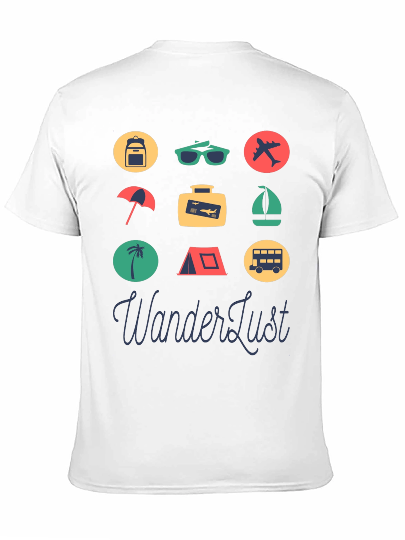 Black Wanderlust Travel Icon Graphic Tee view 11