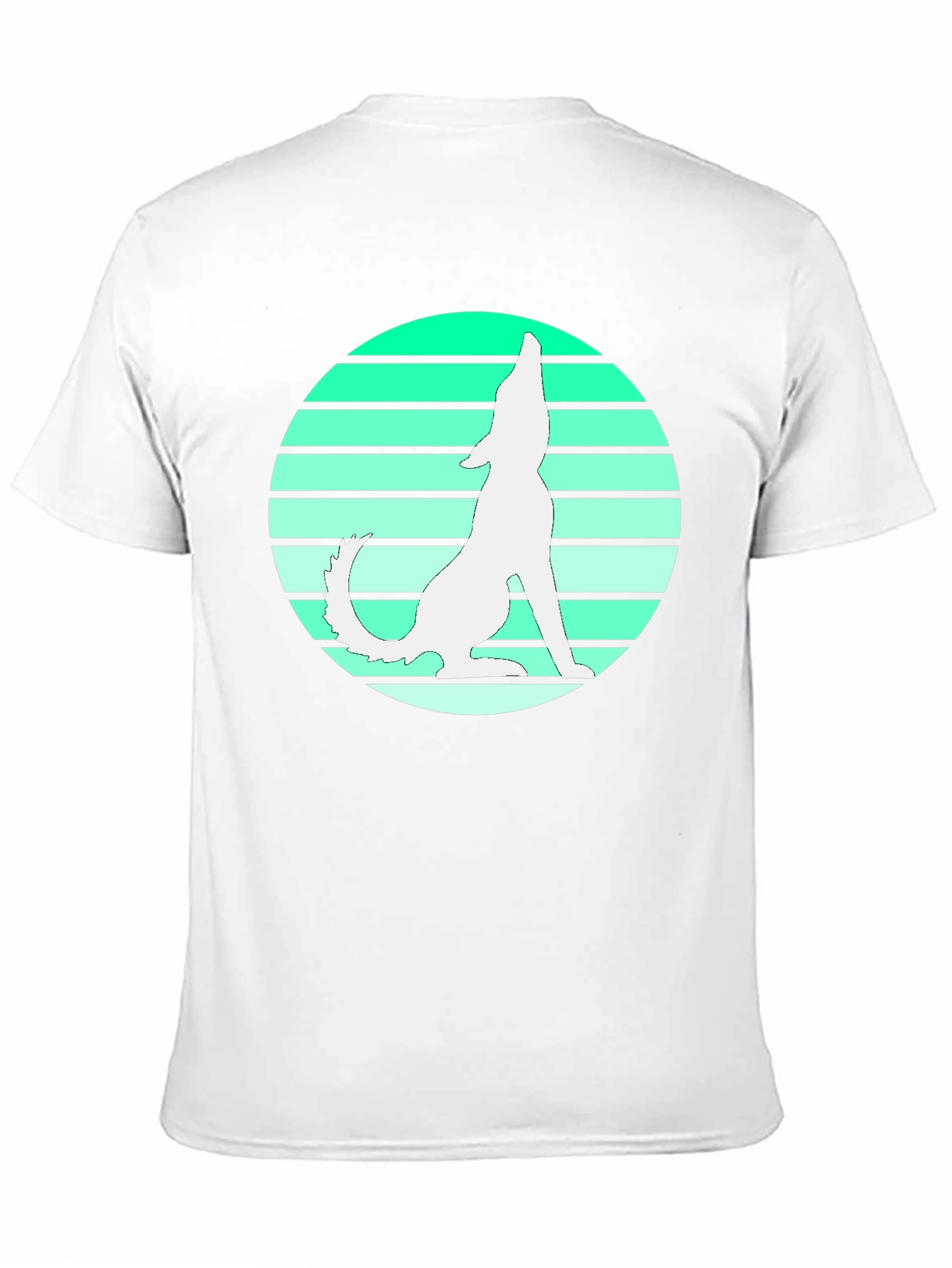 Black Retro Wolf Howl Graphic Tee - Black Cotton T-Shirt view 11