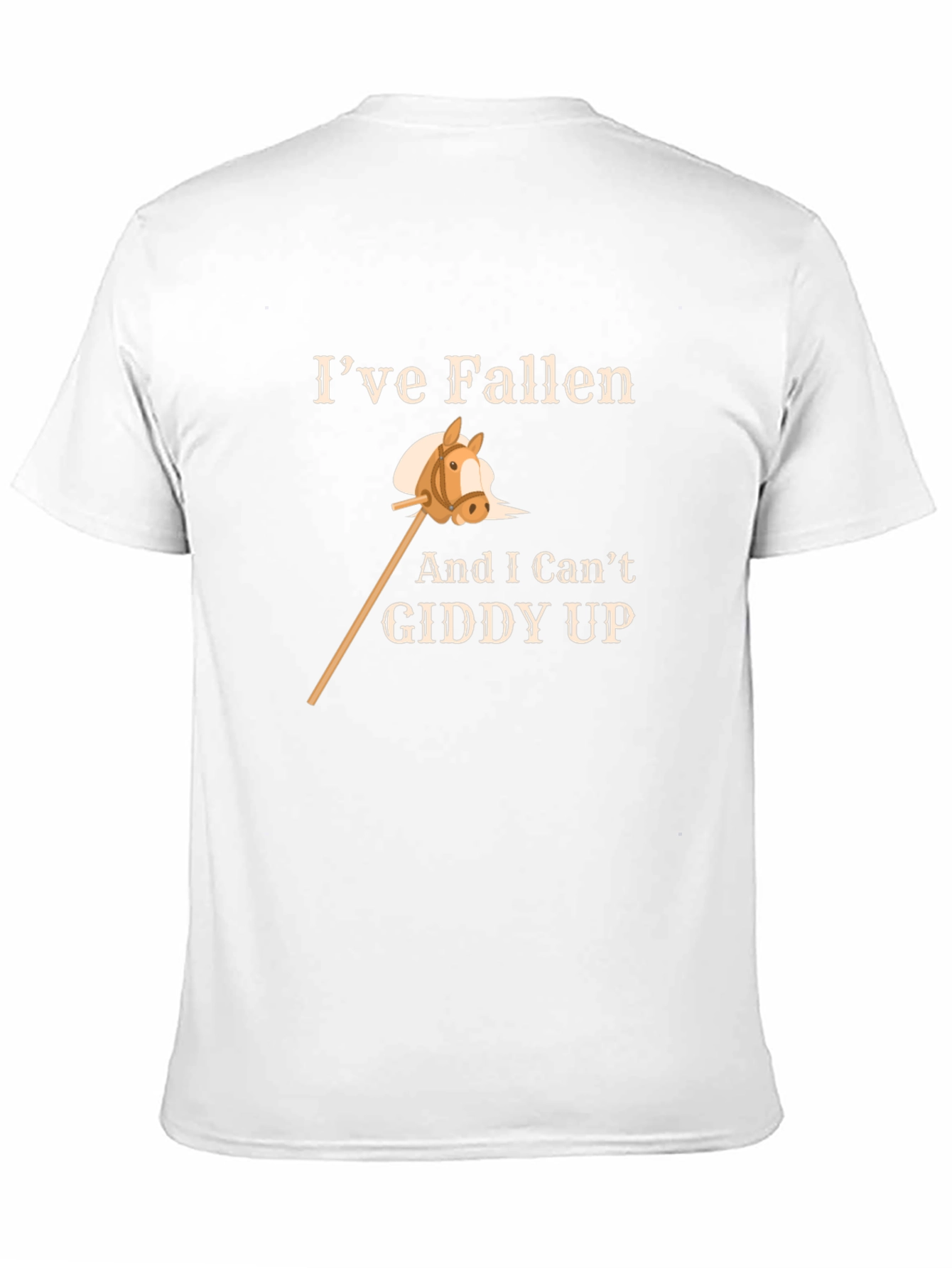 Black Funny Horse Stick T-Shirt - I've Fallen & I Can't Giddy Up view 11