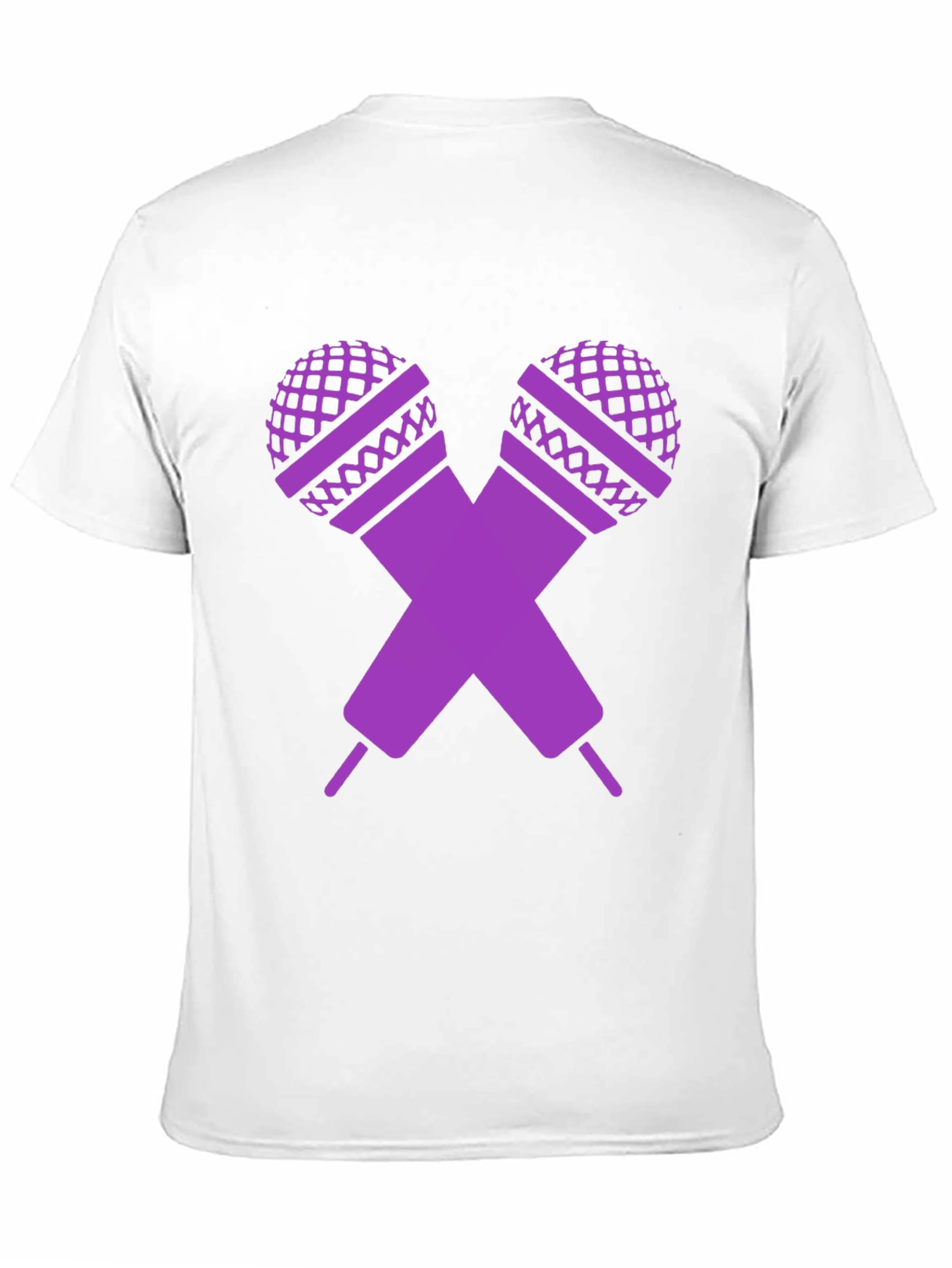 Black Purple Microphone Cross Graphic T-Shirt view 11