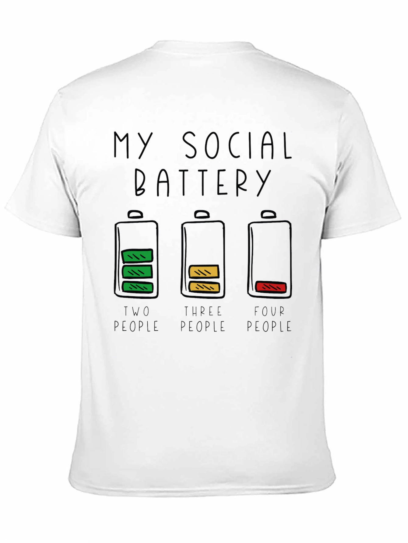 Black Social Battery Graphic Tee - Introvert Humor view 11