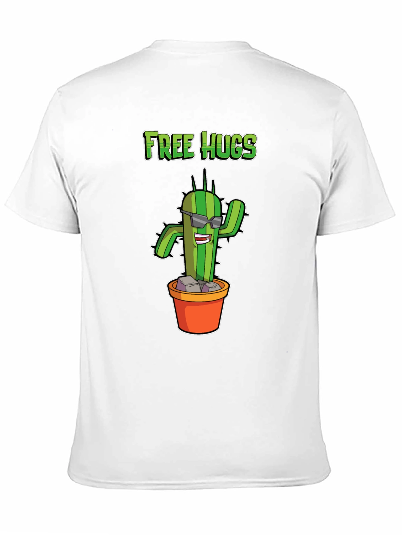 Black Funny Cactus Free Hugs Graphic T-Shirt view 11