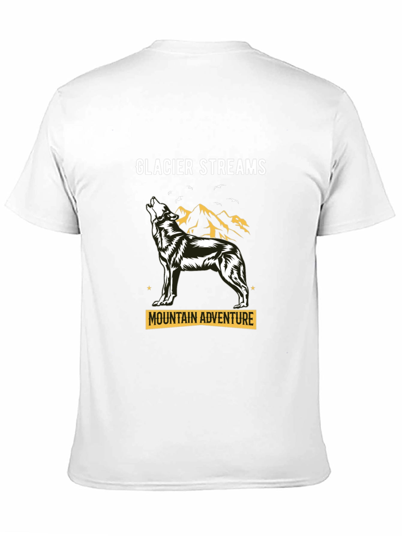 Black Glacier Streams Mountain Adventure Black T-Shirt view 11