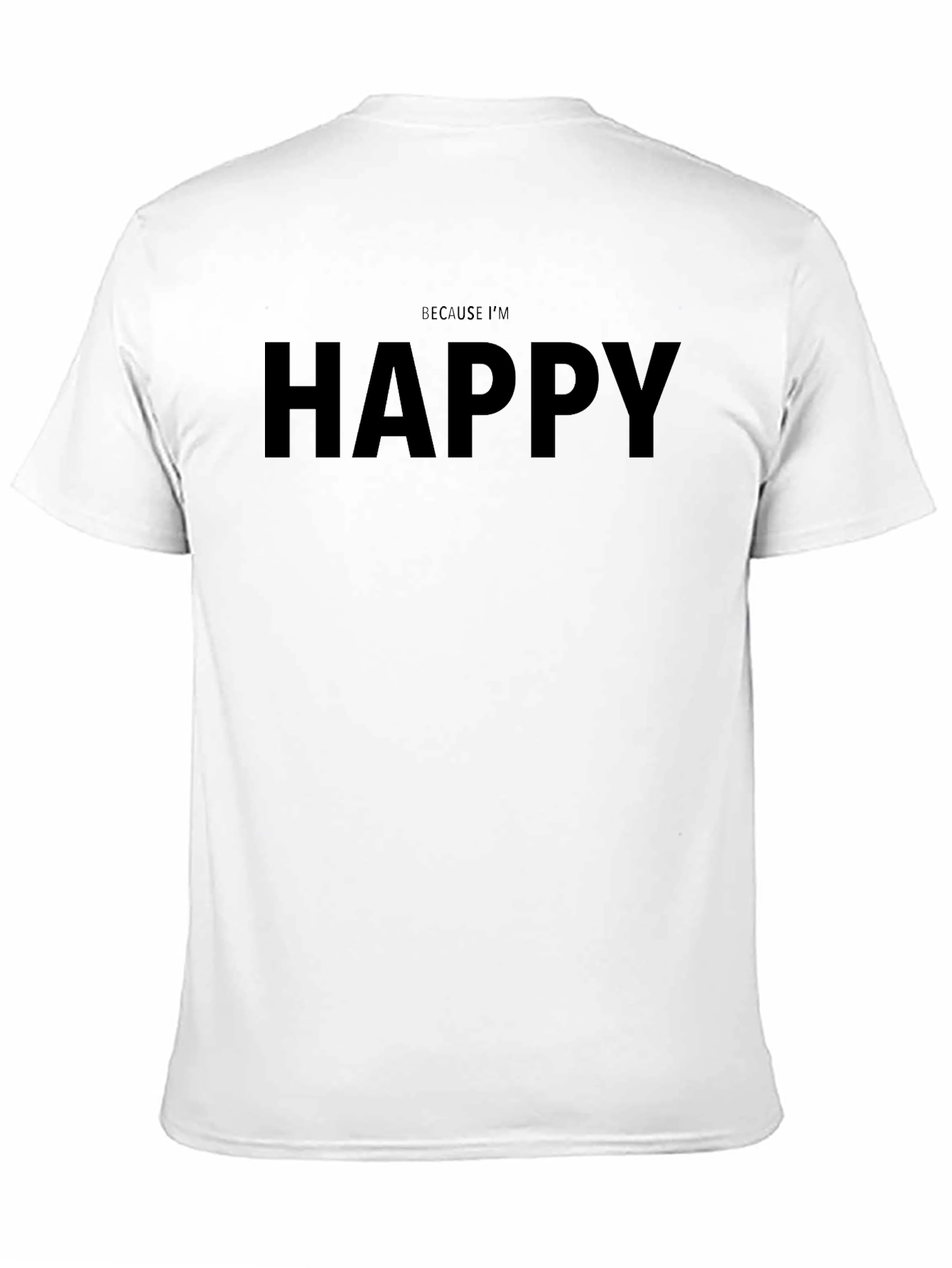 Black Happy Graphic Tee - Mens Casual Cotton T-Shirt view 11