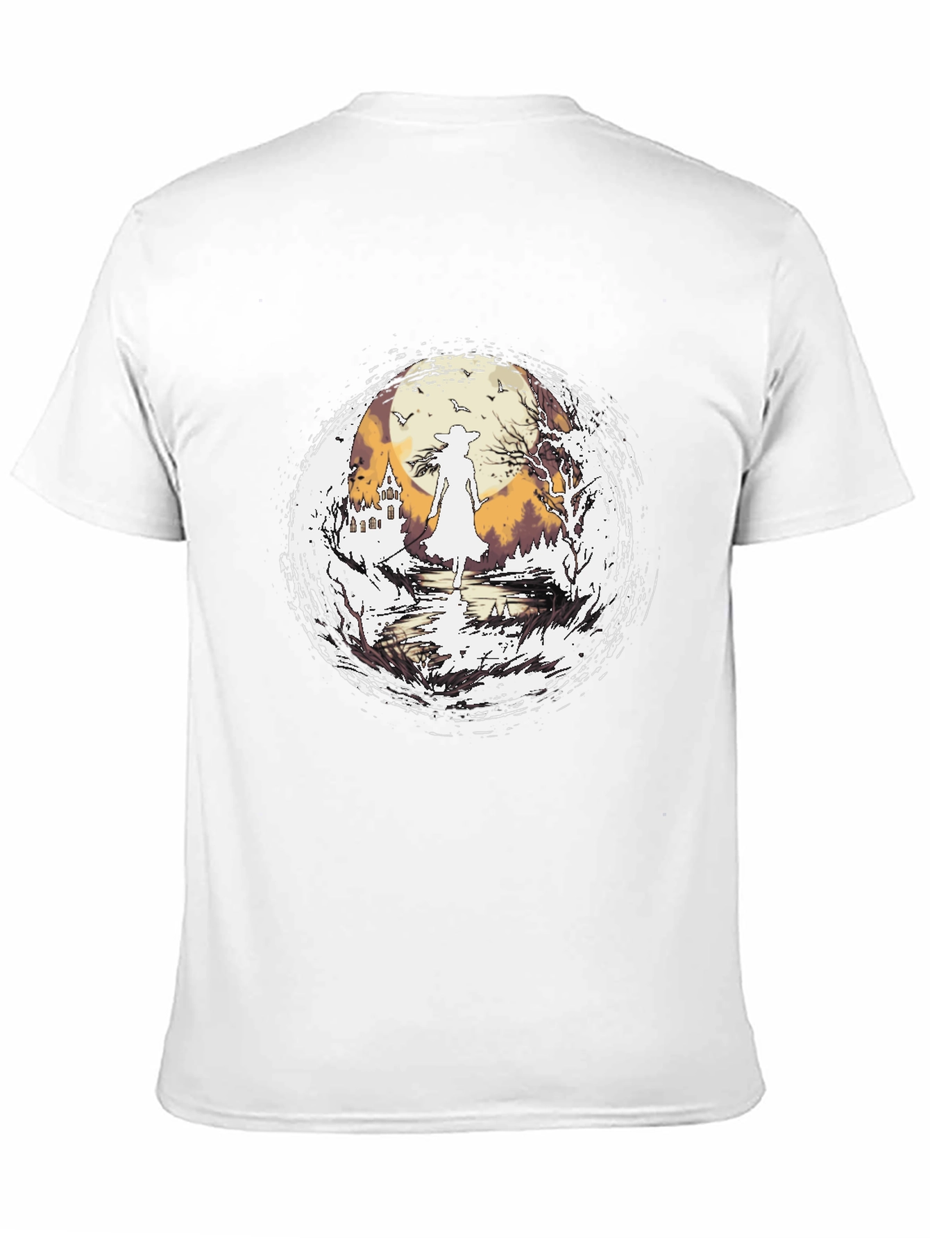 Black Witch Silhouette Halloween T-Shirt view 11