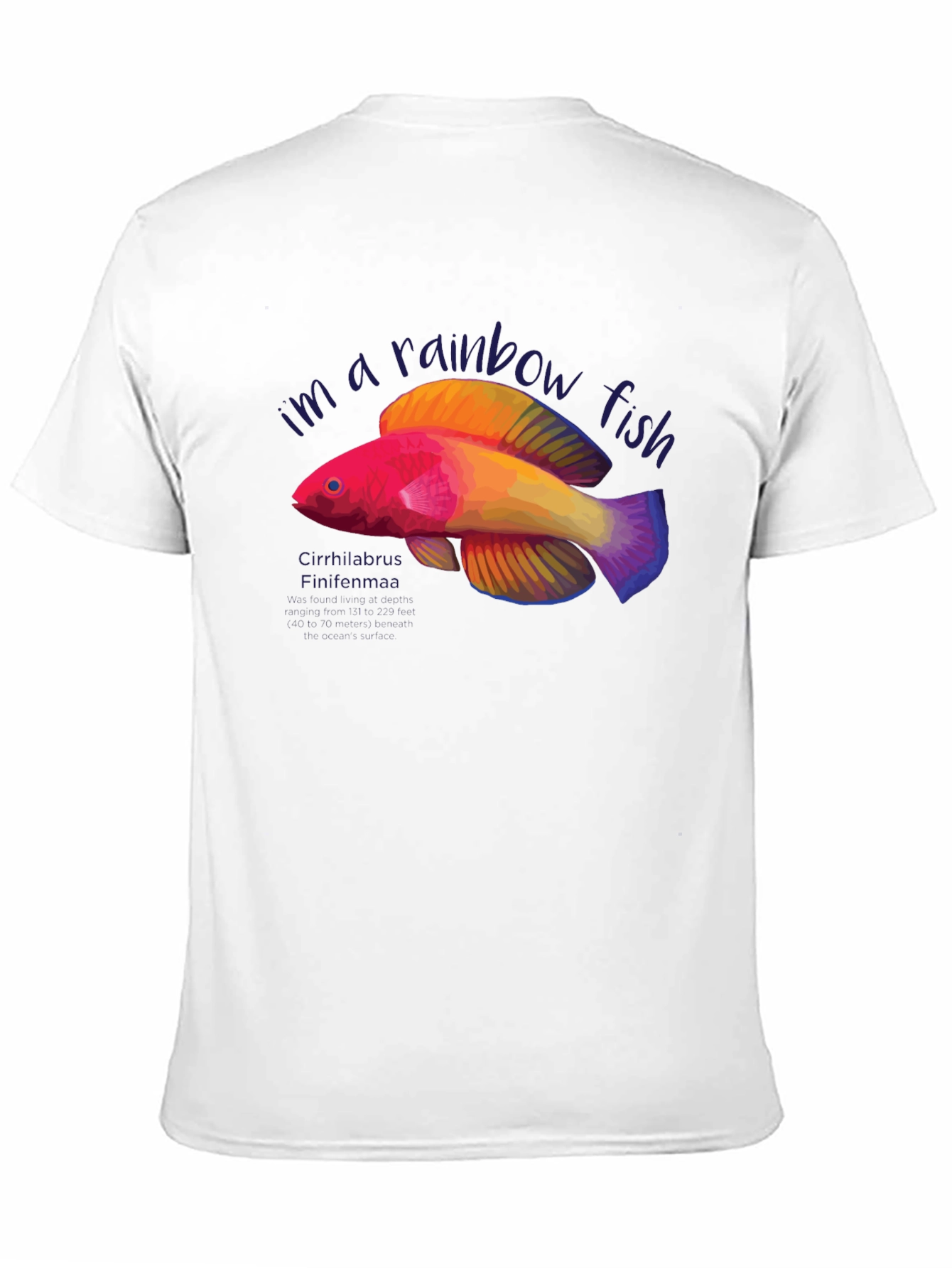 Black Rainbow Fish Graphic Tee - Unique Design view 11