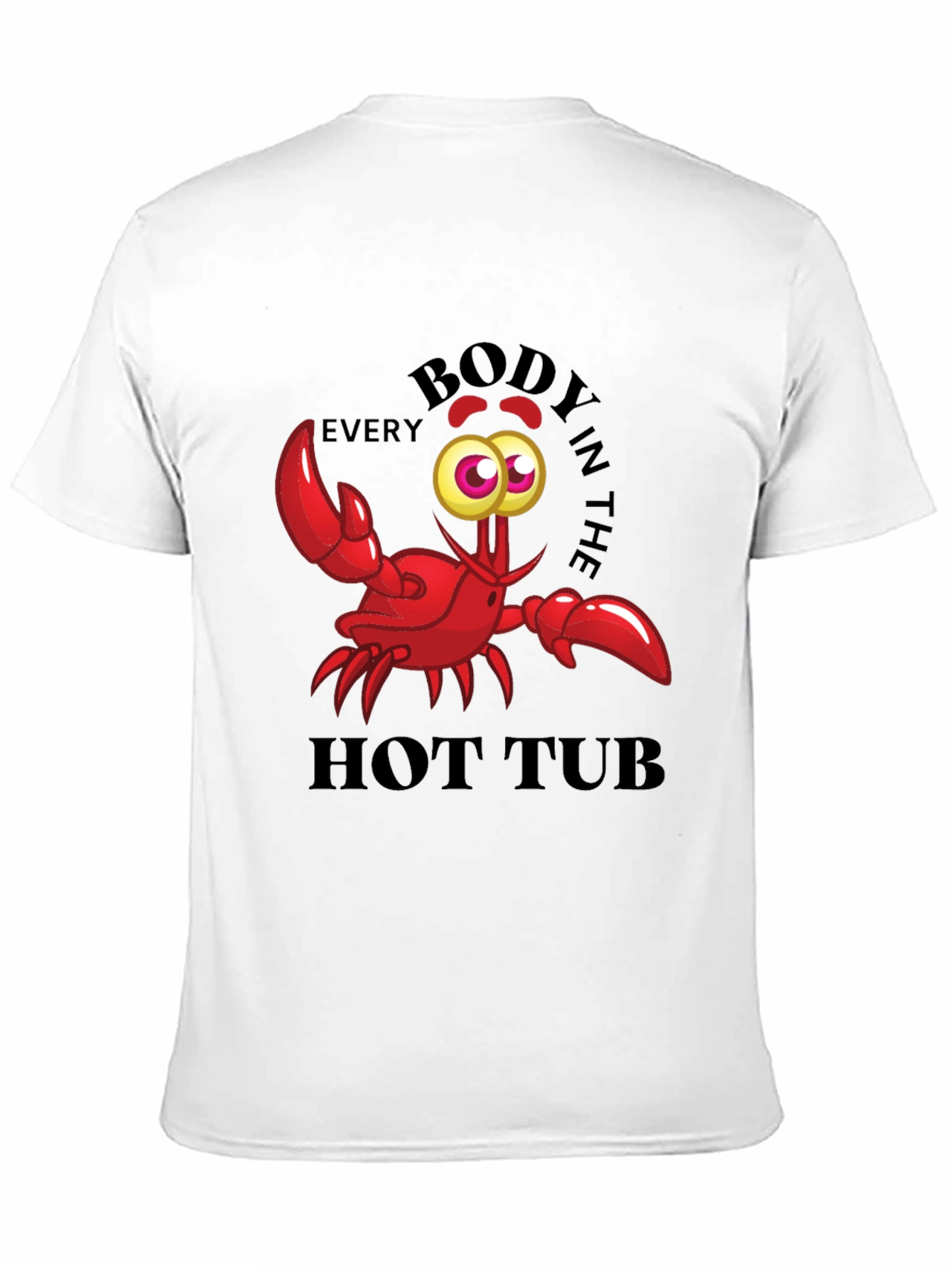Black Funny Crab Hot Tub T-Shirt view 11