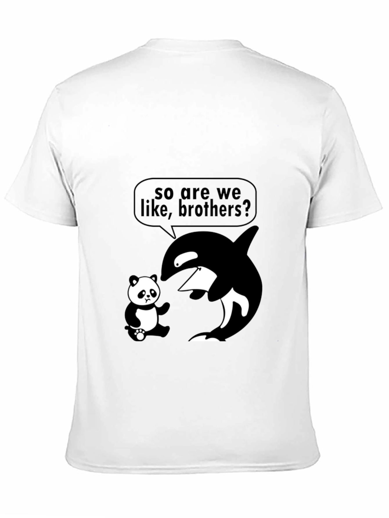 Black Funny Orca Panda Brother T-Shirt view 11