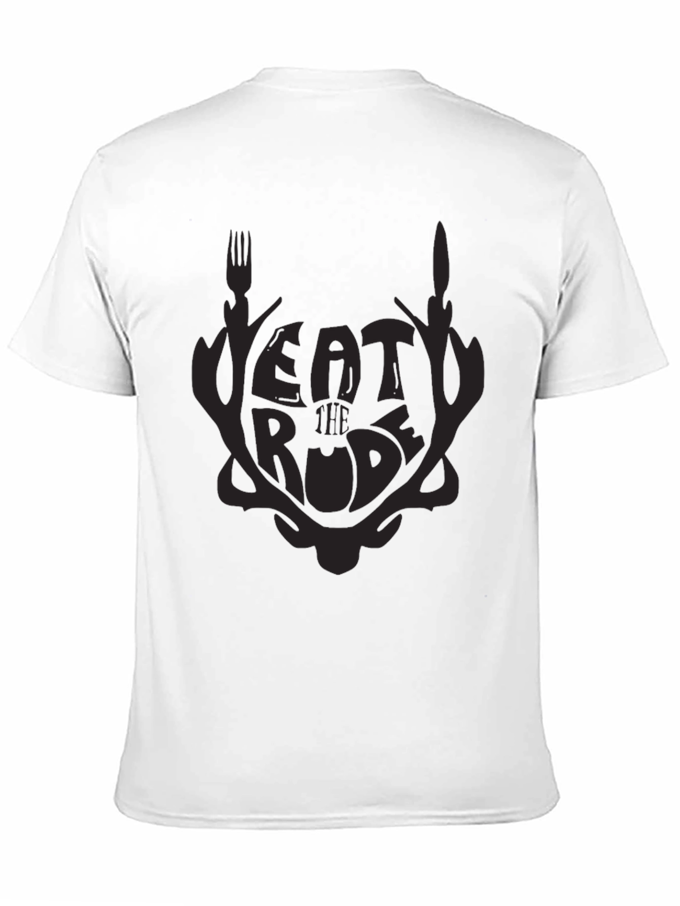 Black Eat The Rude Black Graphic T-Shirt view 11